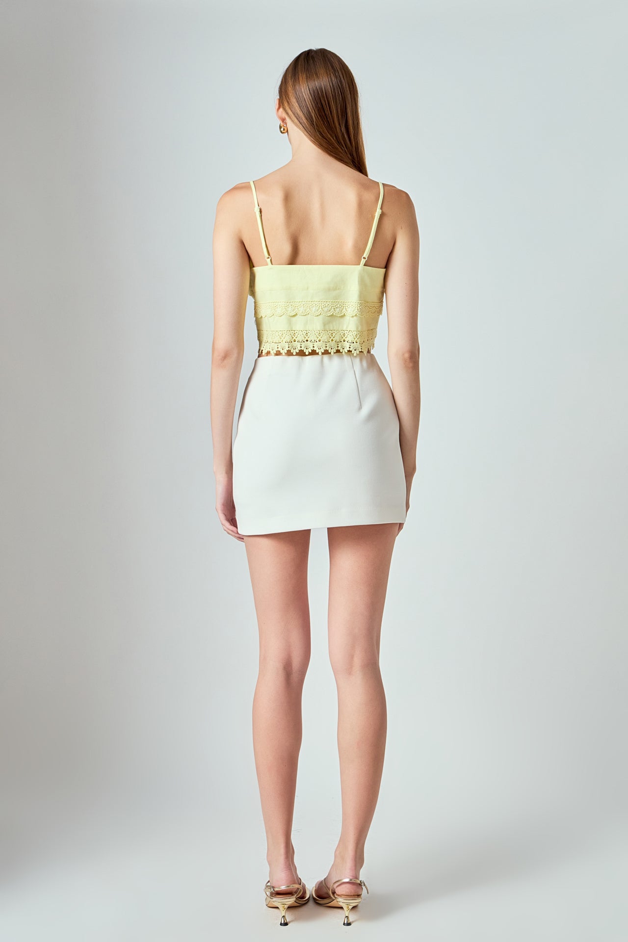 ENDLESS ROSE - Lace Trim Crop Top - TOPS available at Objectrare