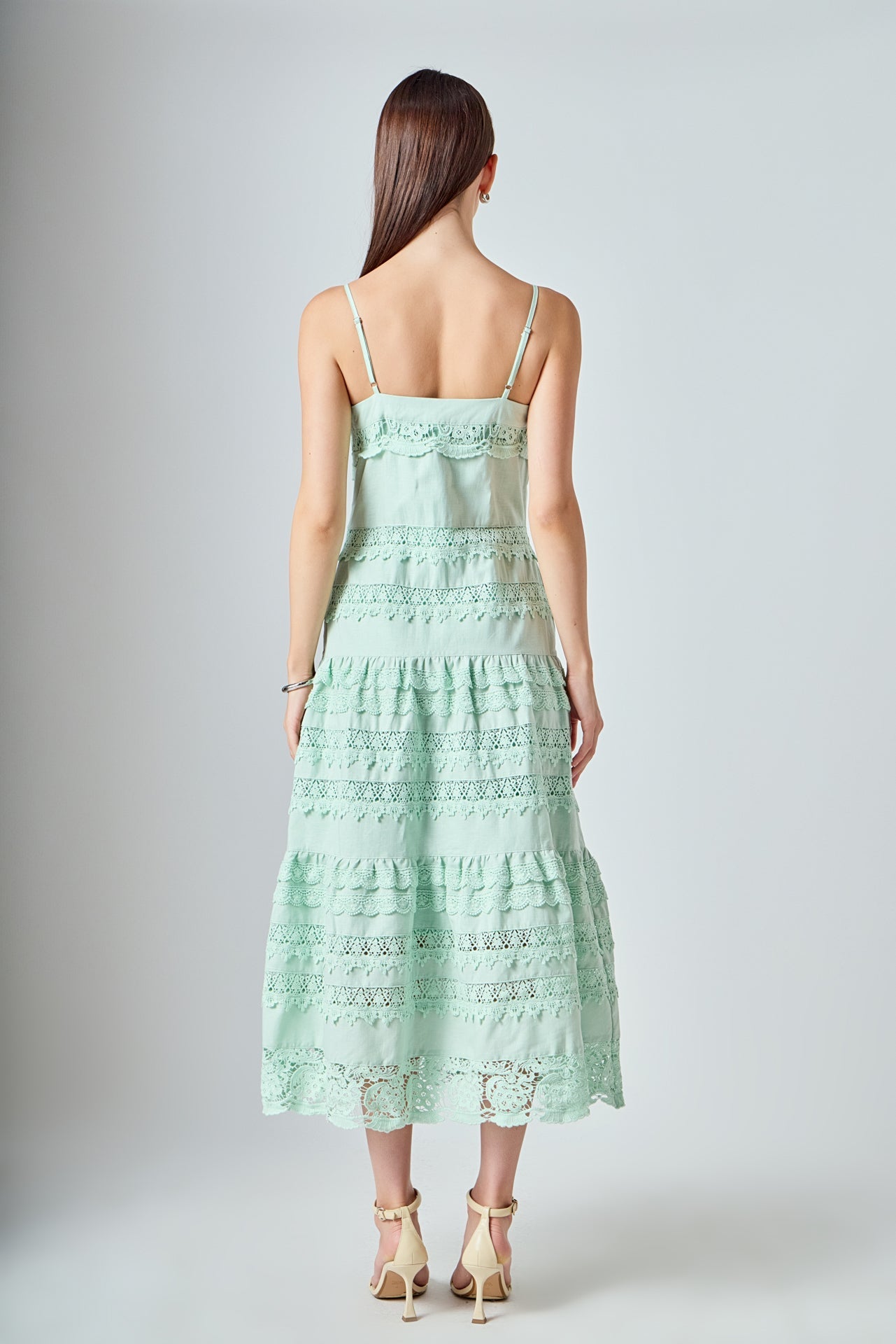 Linen Lace Midi Dress