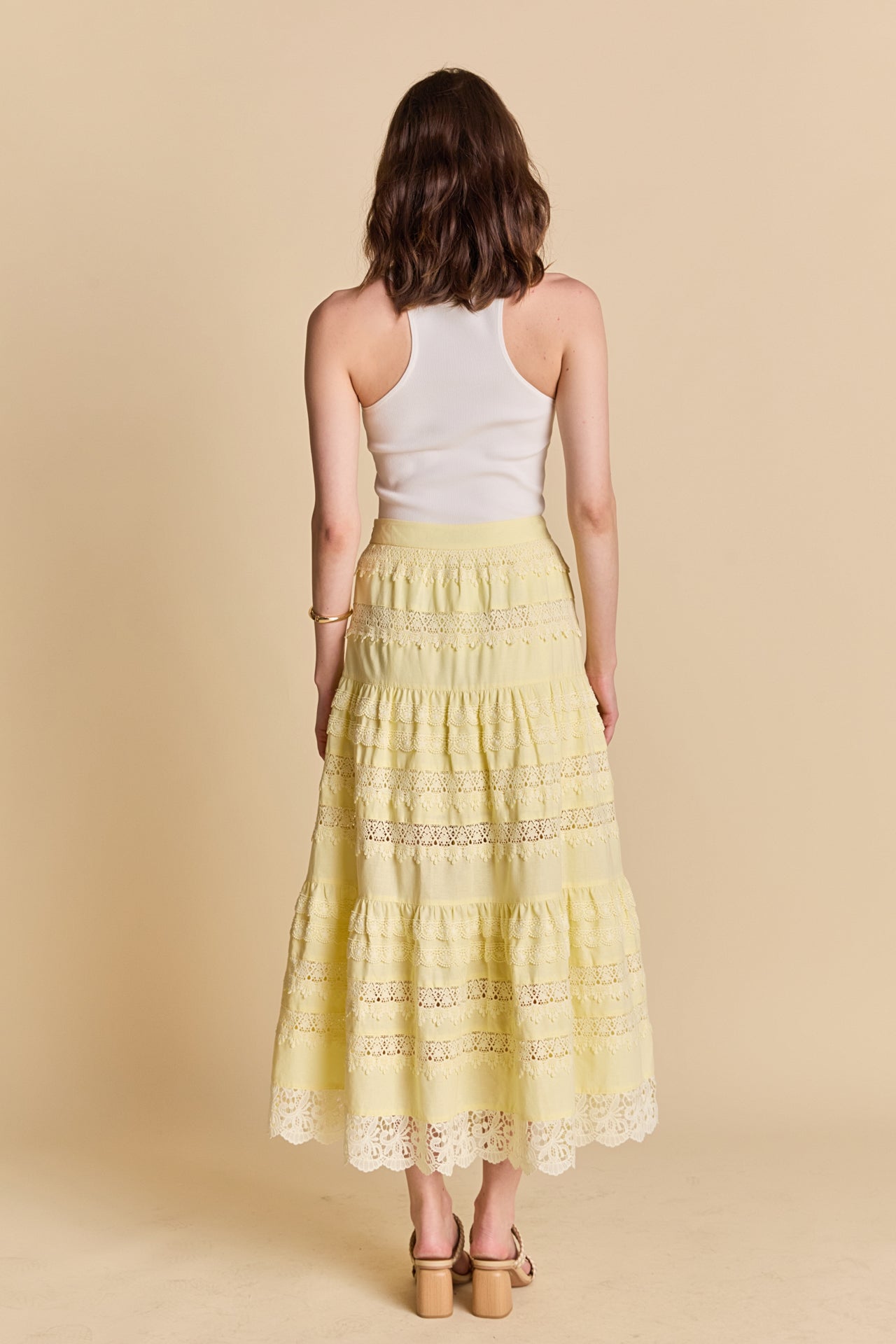 ENDLESS ROSE - Laced Midi Skirt - SKIRTS available at Objectrare