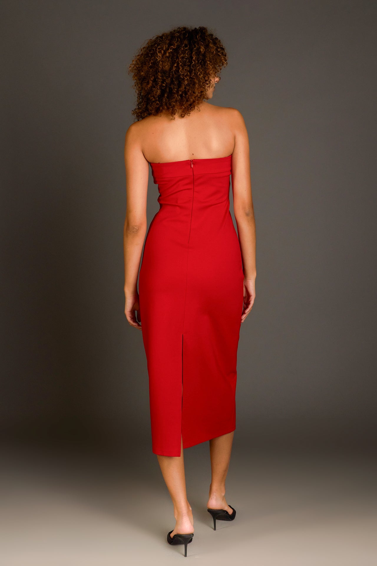 ENDLESS ROSE - Strapless Bow Midi Dress - DRESSES available at Objectrare