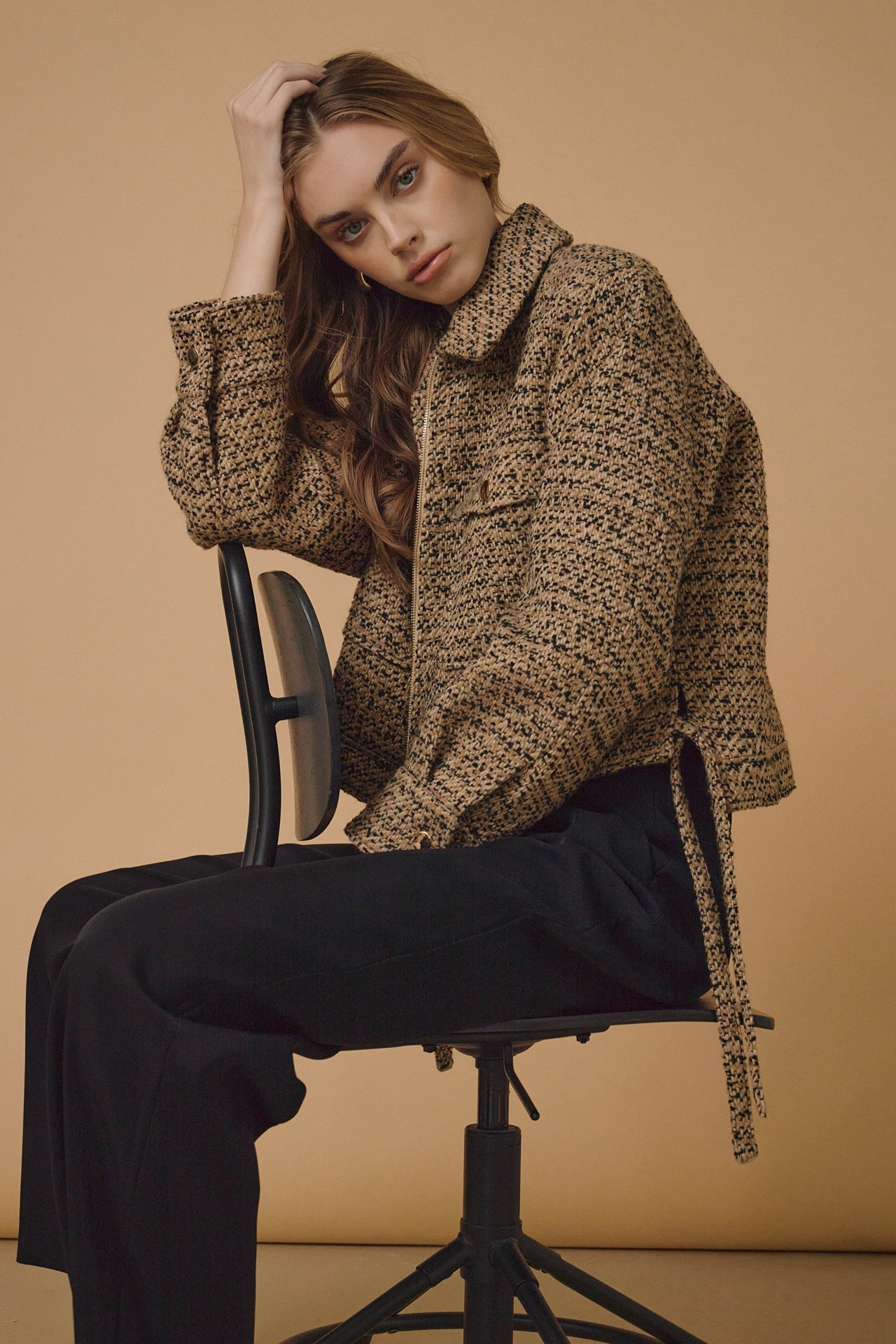 ENDLESS ROSE - Tweed Cropped Jacket - JACKETS available at Objectrare