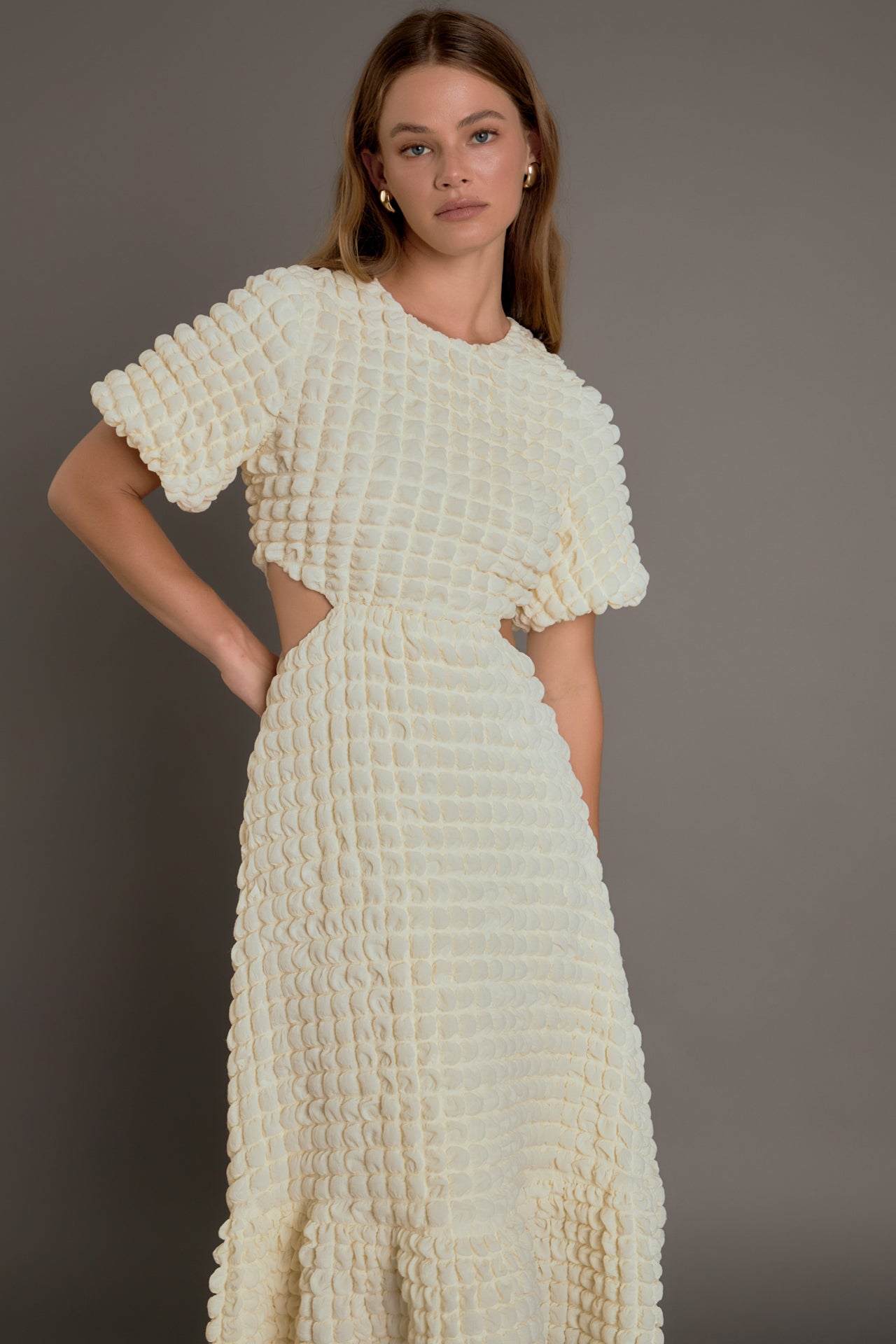 ENDLESS ROSE - Textured Midi Dress - DRESSES available at Objectrare