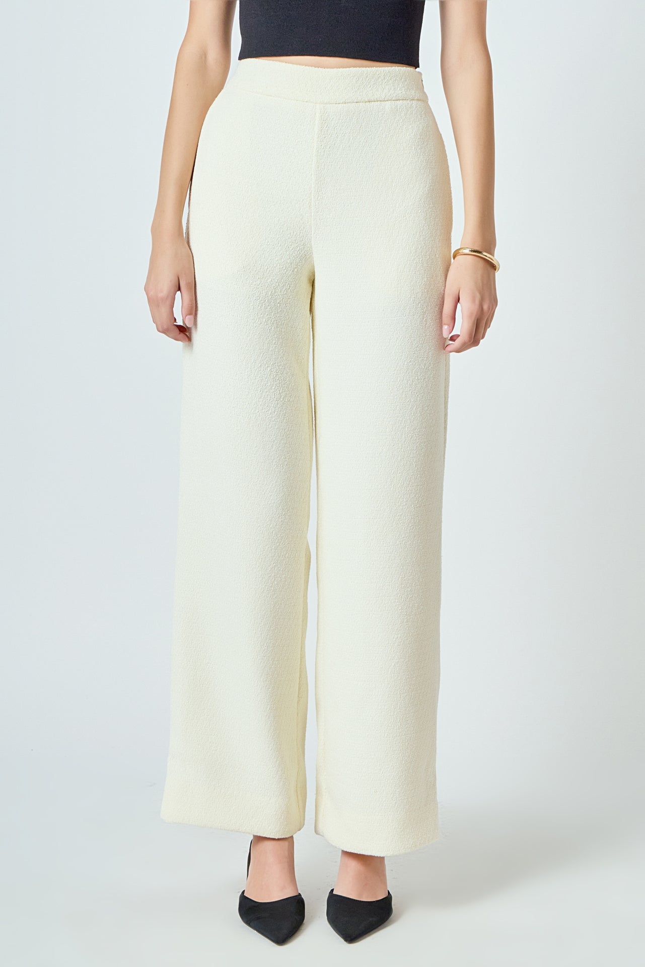 ENDLESS ROSE - Tweed Wide Pants - PANTS available at Objectrare
