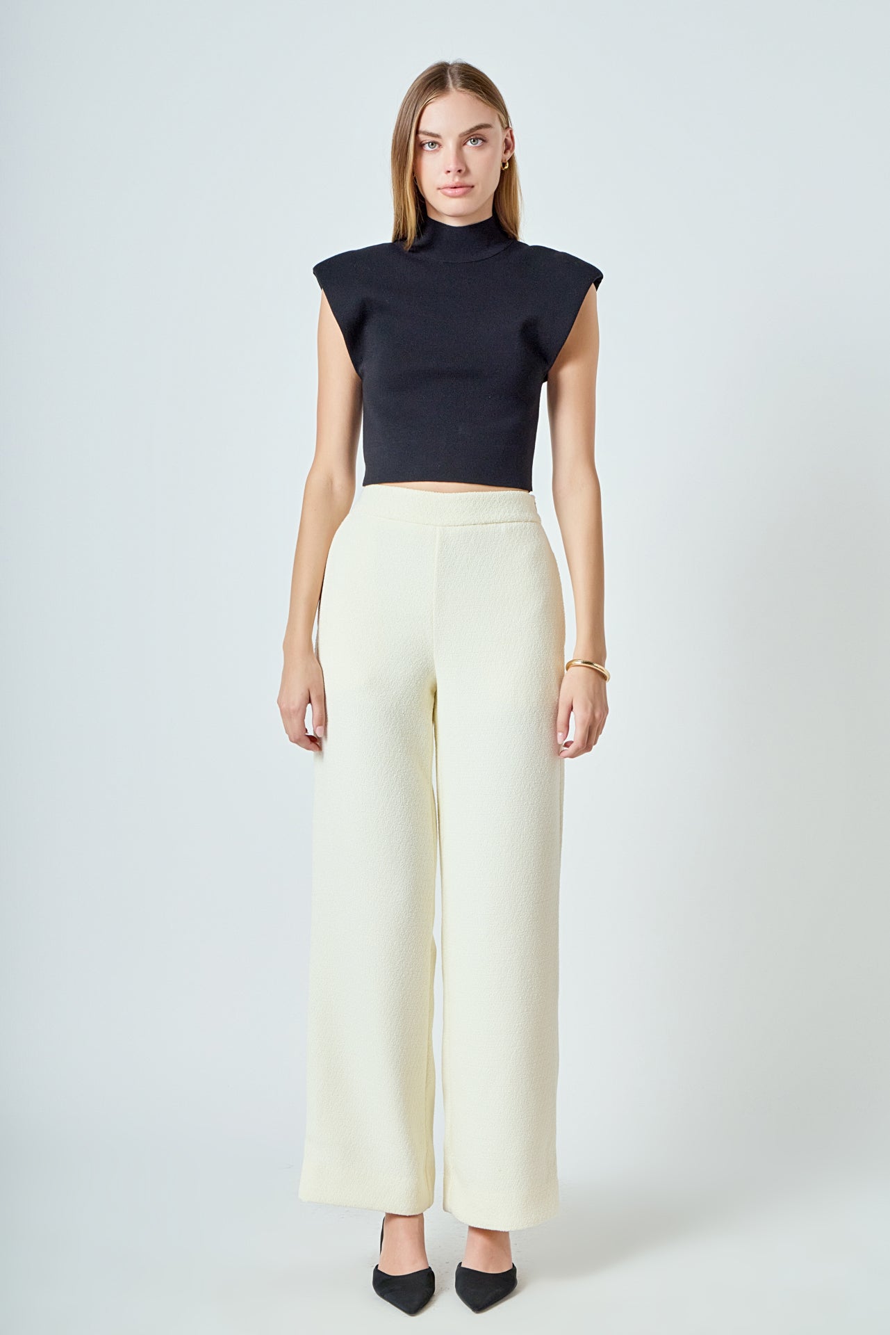 ENDLESS ROSE - Tweed Wide Pants - PANTS available at Objectrare