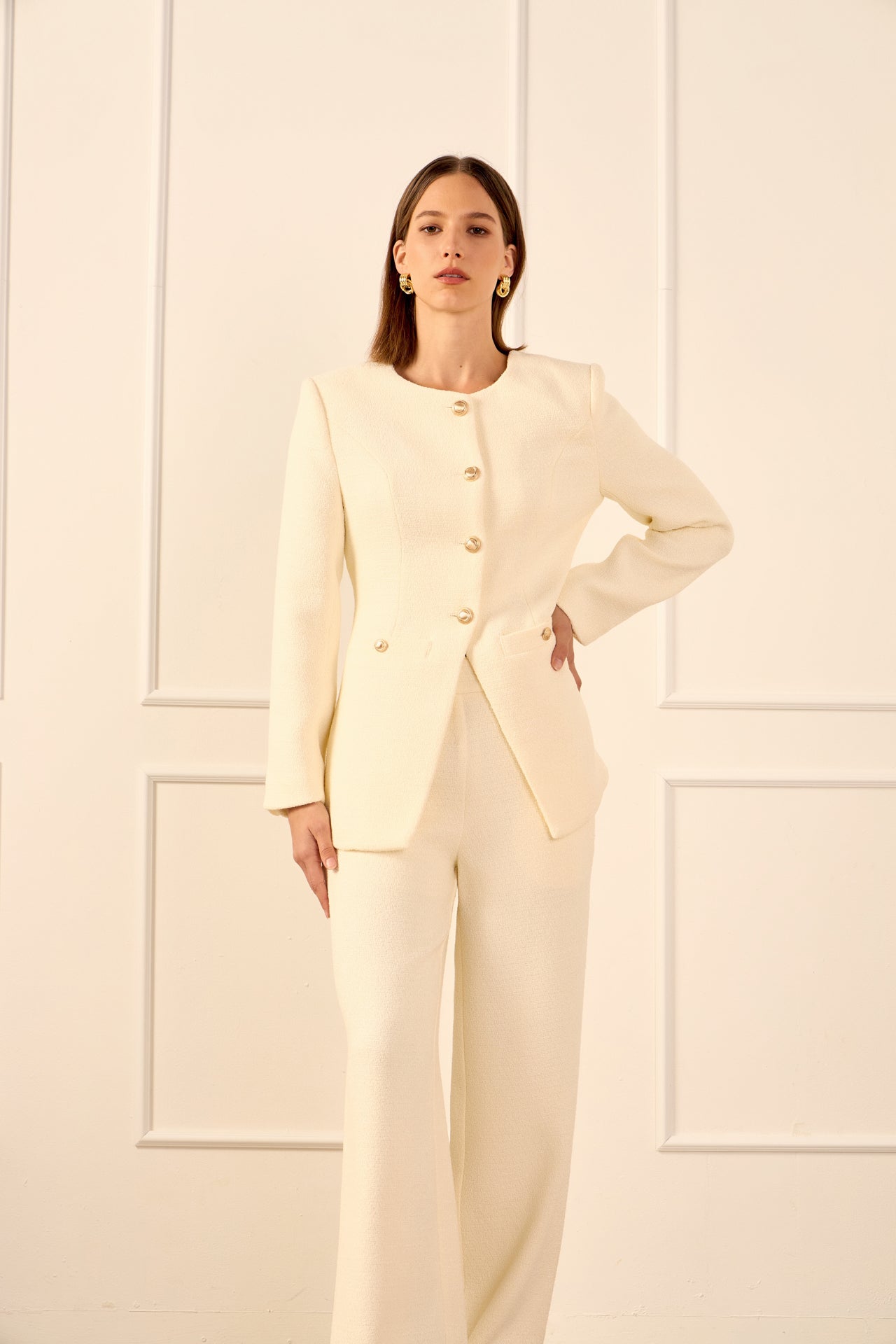 ENDLESS ROSE - Tweed Wide Pants - PANTS available at Objectrare
