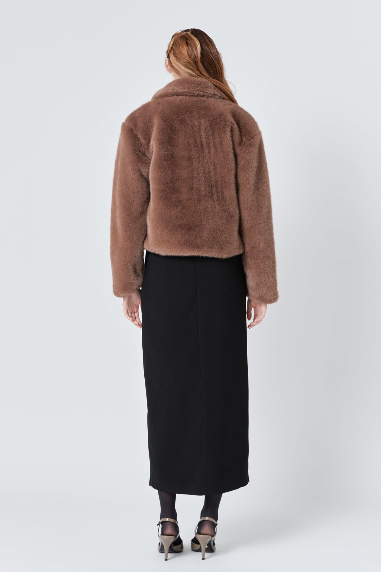 ENDLESS ROSE - Faux Fur Buttoned Jacket - OUTERWEAR available at Objectrare