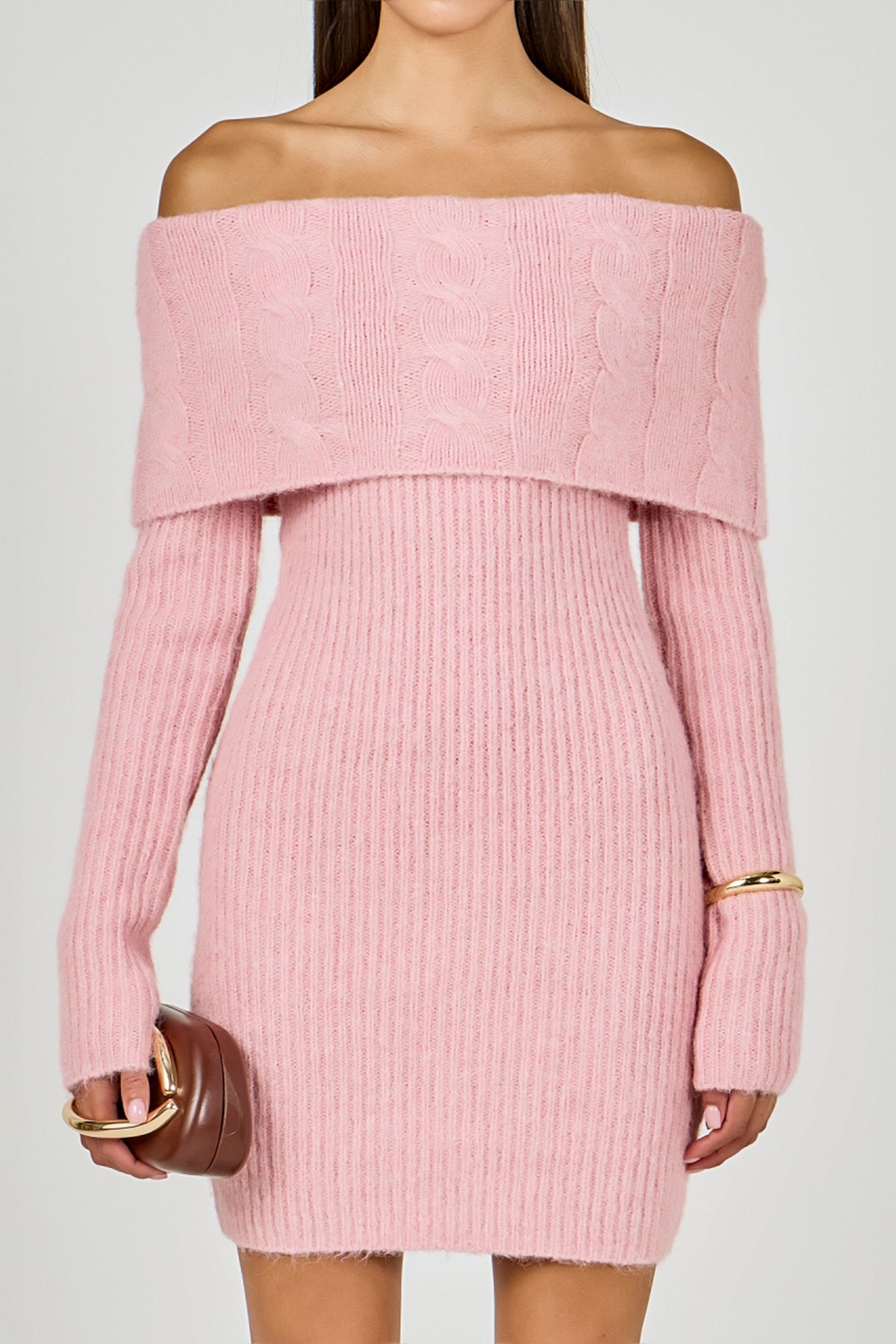 Off Shoulder Sweater Mini Dress