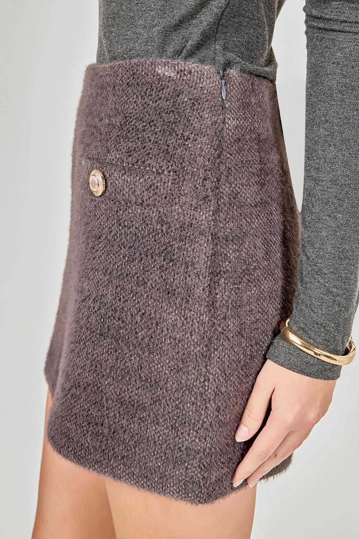 ENDLESS ROSE - Tweed Boucle Skirt - SKIRTS available at Objectrare