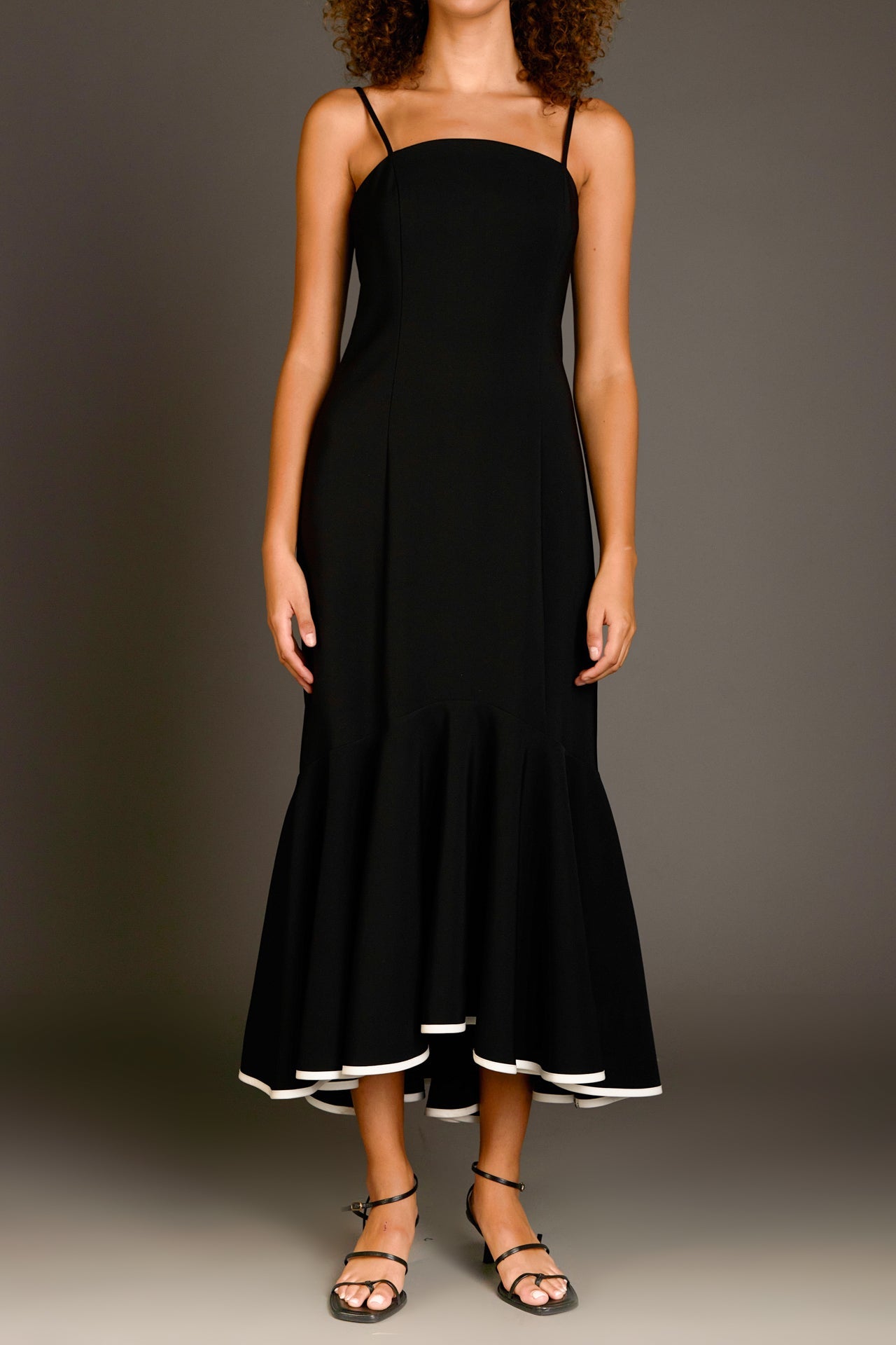 ENDLESS ROSE - Contrast Binding Flounce Maxi Dress - DRESSES available at Objectrare