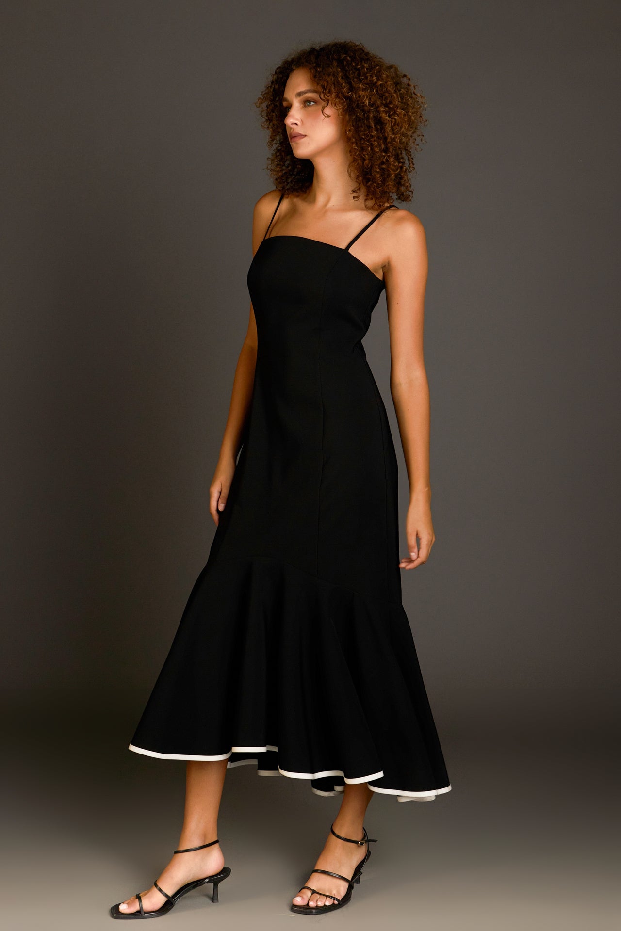 ENDLESS ROSE - Contrast Binding Flounce Maxi Dress - DRESSES available at Objectrare