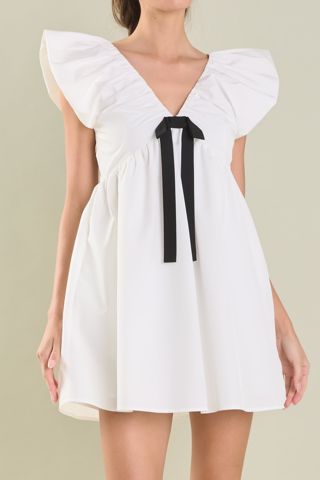 ENDLESS ROSE - Combo Bow Mini Dress - DRESSES available at Objectrare