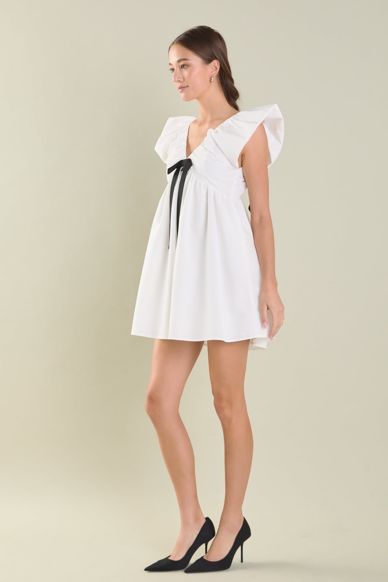 ENDLESS ROSE - Combo Bow Mini Dress - DRESSES available at Objectrare