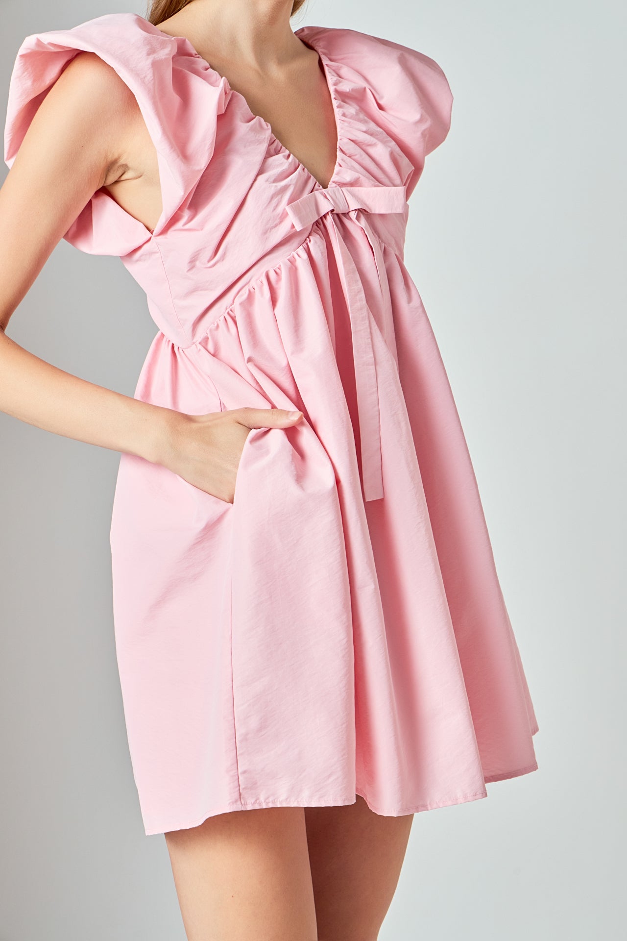 ENDLESS ROSE - Sydney Combo Bow Mini Dress - DRESSES available at Objectrare