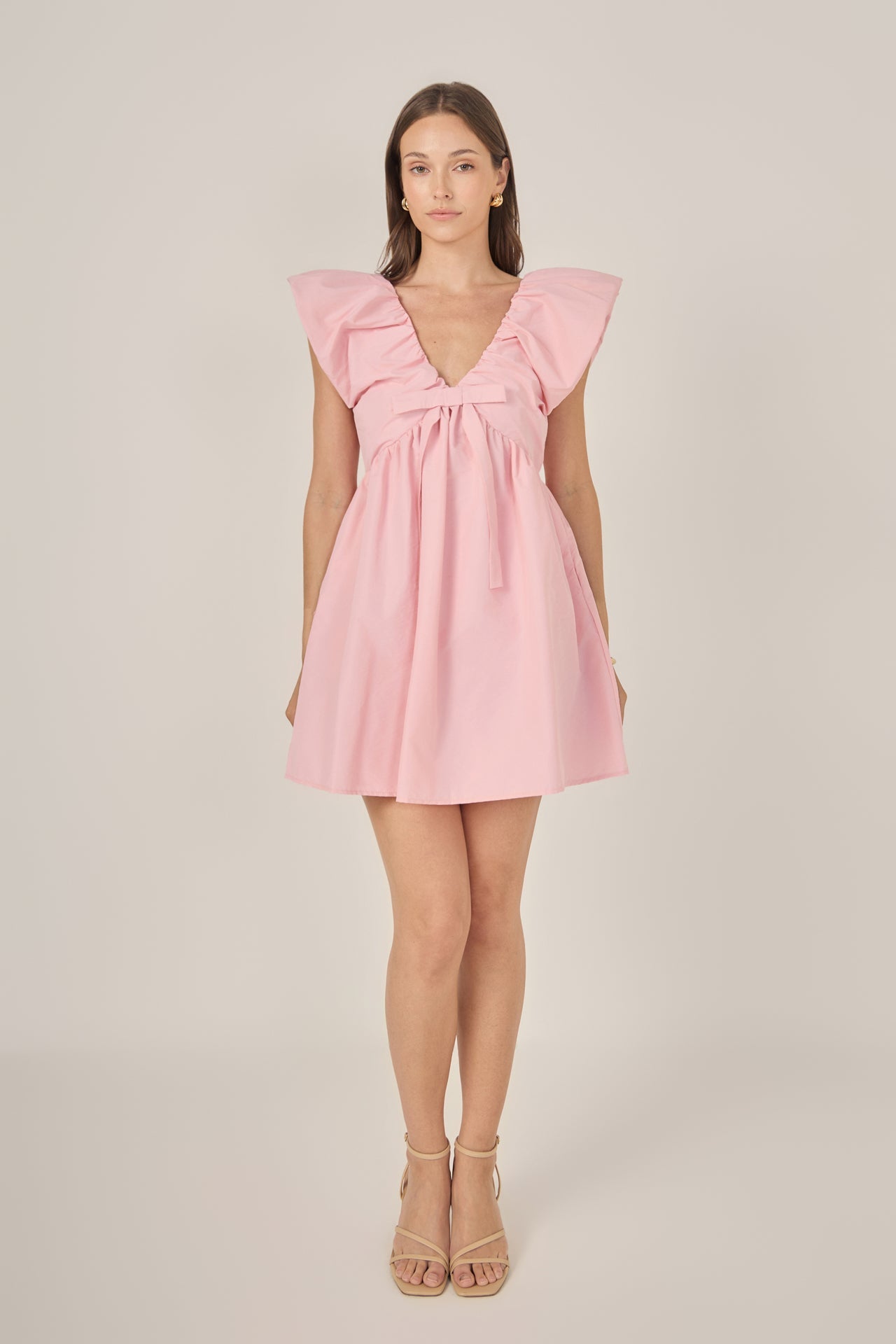 Sydney Combo Bow Mini Dress PINK/PINK / XL