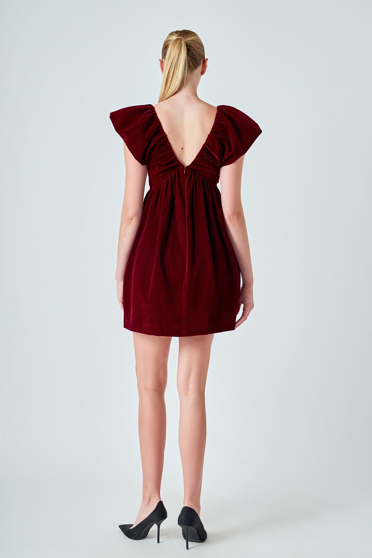 ENDLESS ROSE - Velvet Satin Bow Mini Dress - DRESSES available at Objectrare