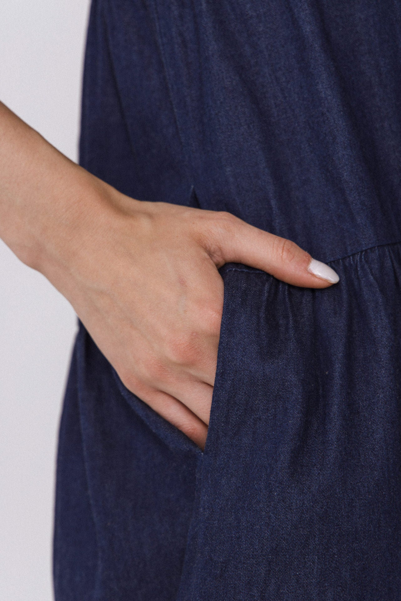 AFTER MARKET - Puff Sleeve Baby Doll Chambray Dress - DRESSES available at Objectrare
