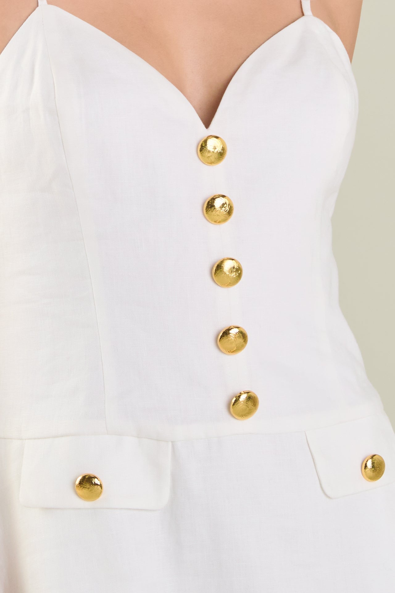 ENDLESS ROSE - Linen Buttoned Midi Dress - DRESSES available at Objectrare