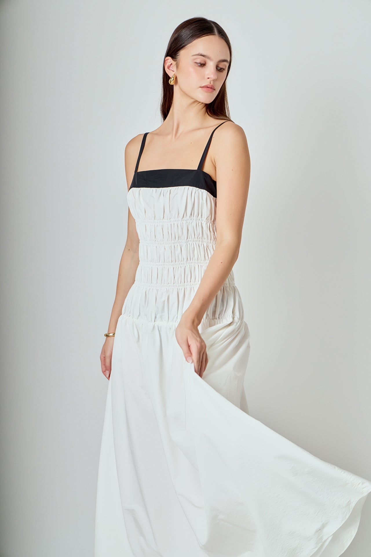 ENDLESS ROSE - Amara Smocked Taffeta Maxi Dress - DRESSES available at Objectrare