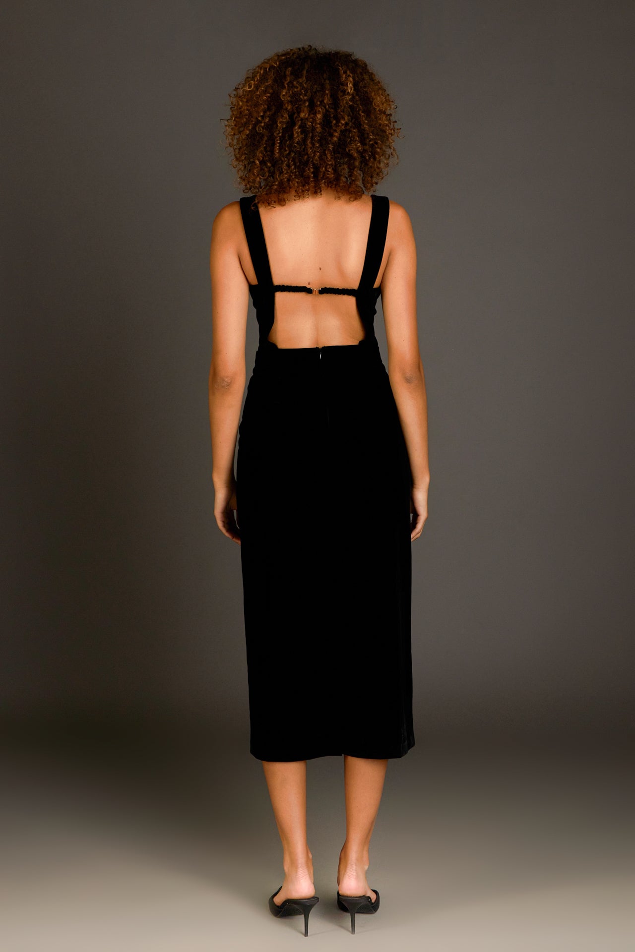 ENDLESS ROSE - Buttoned Velvet Midi Dress - DRESSES available at Objectrare