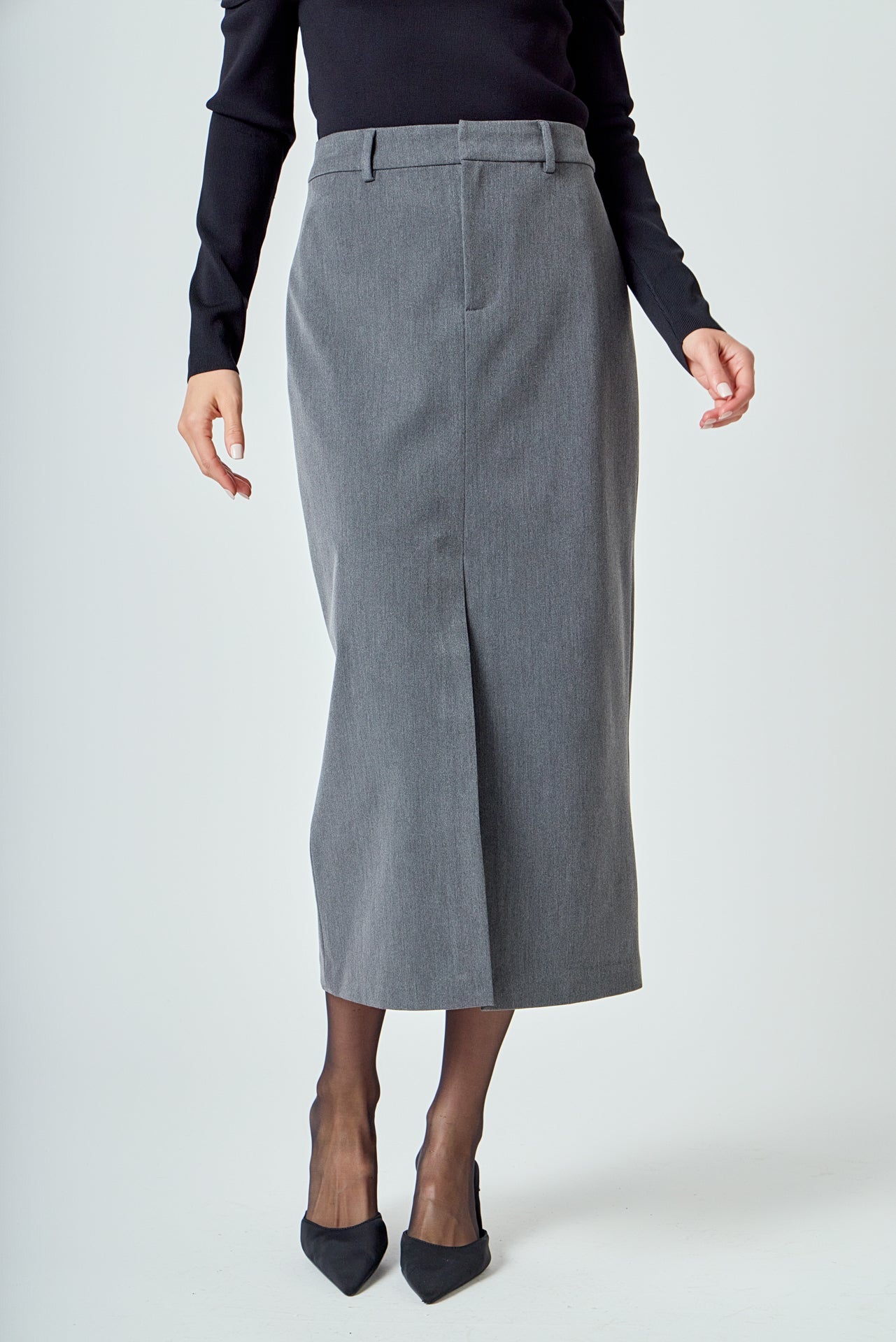 ENDLESS ROSE - Front Slit Maxi Skirt - SKIRTS available at Objectrare