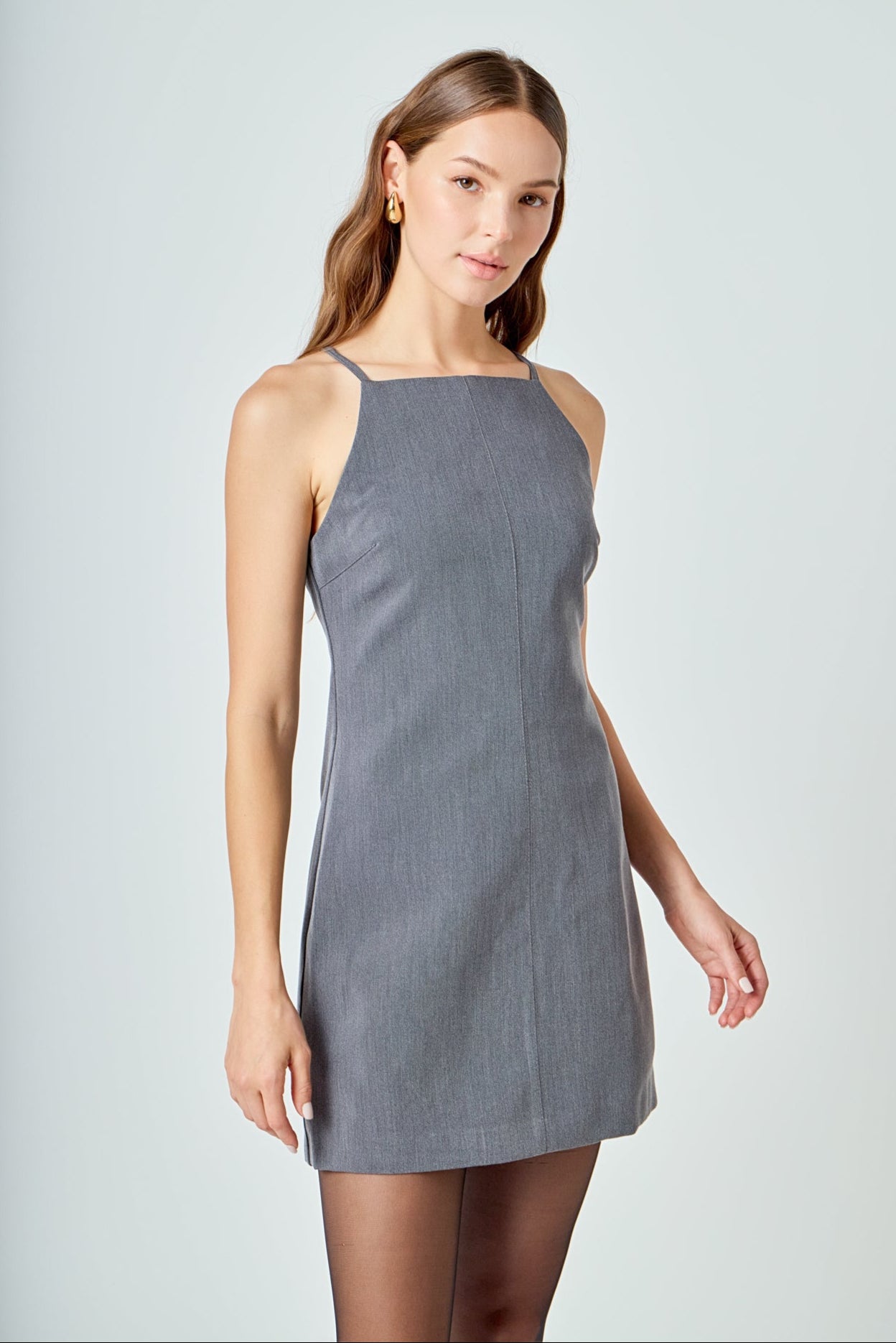 ENDLESS ROSE - High Neck Fitted Mini Dress - DRESSES available at Objectrare
