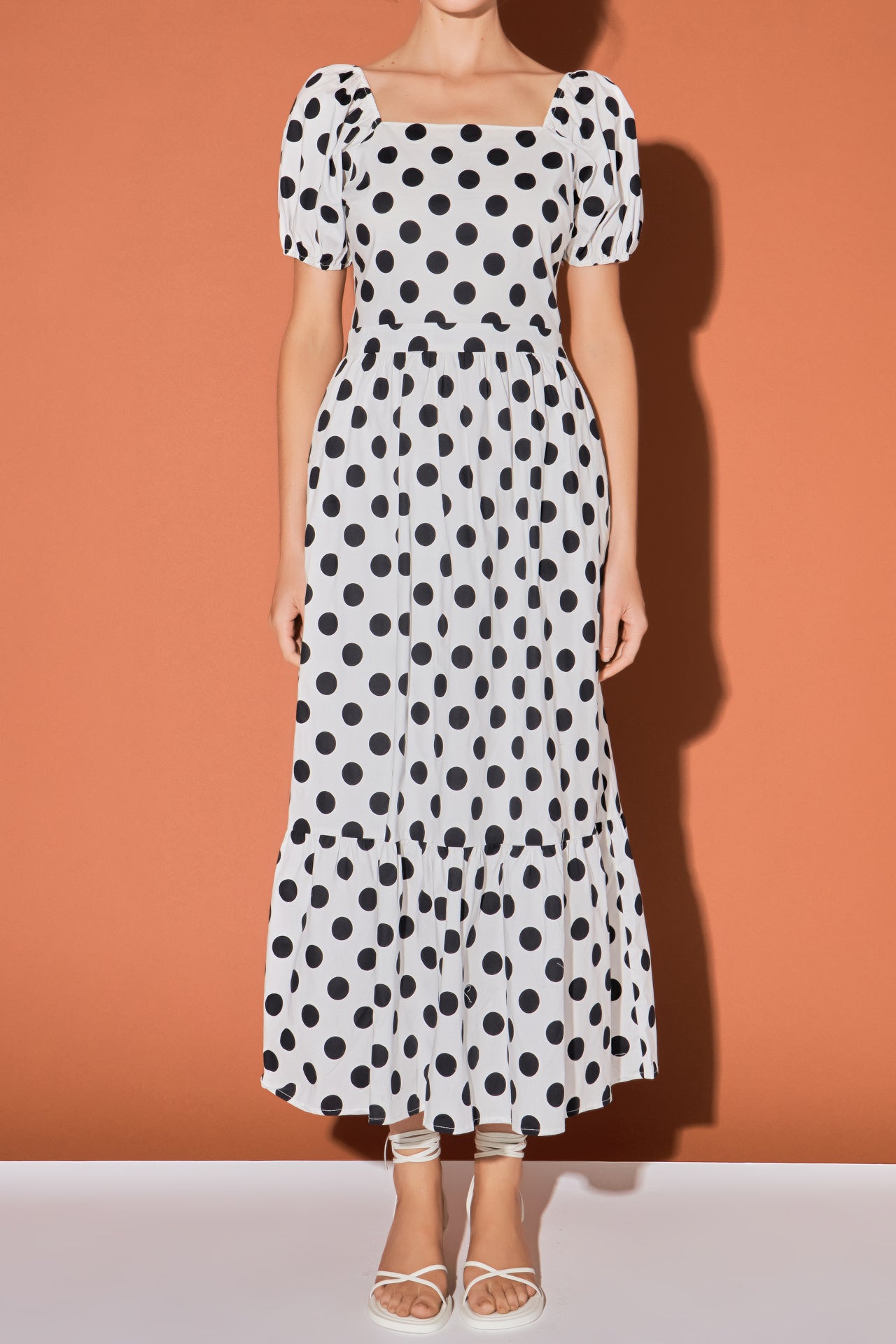 ENGLISH FACTORY - Polka Dot Puff Sleeve Maxi Dress - DRESSES available at Objectrare