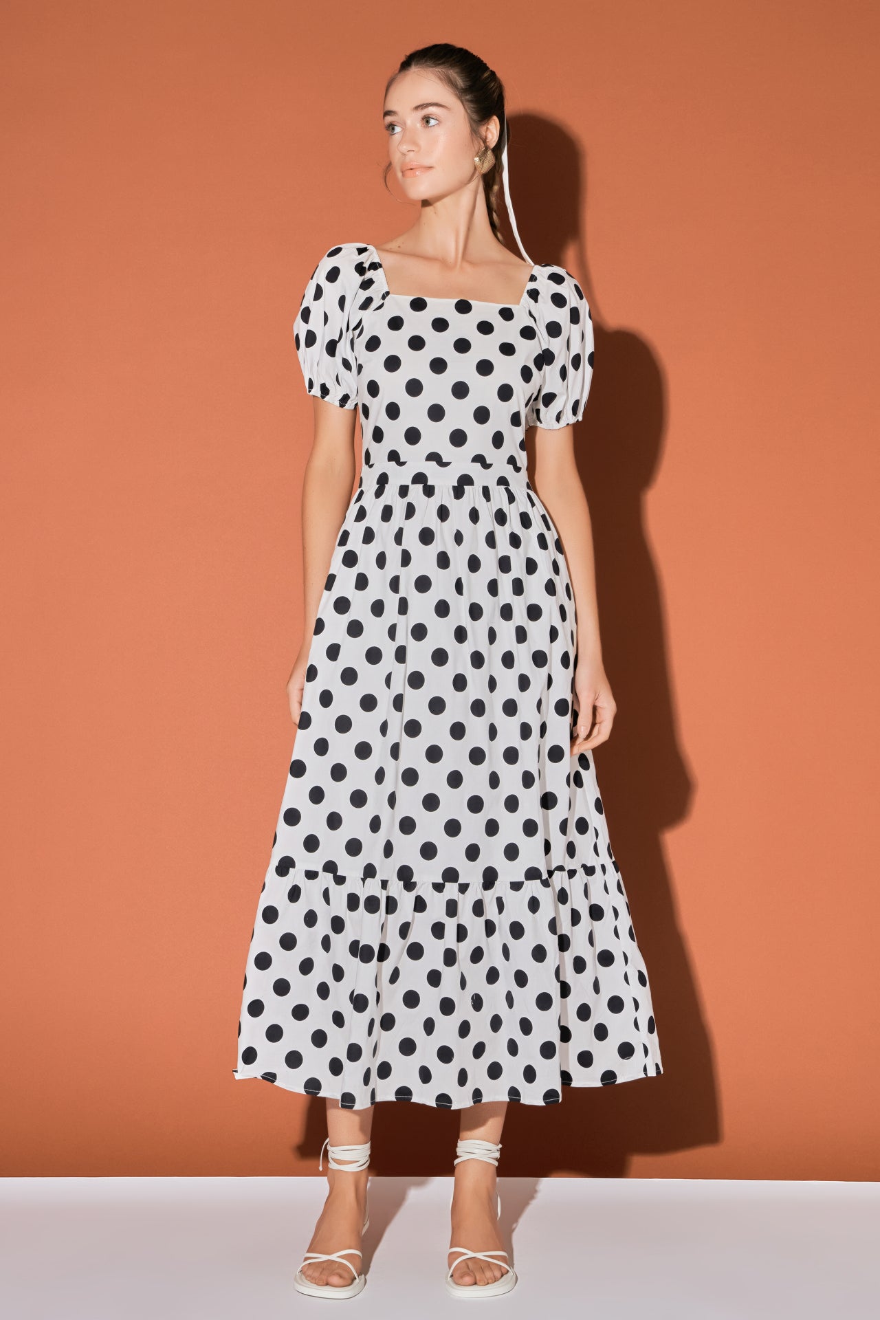 ENGLISH FACTORY - Polka Dot Puff Sleeve Maxi Dress - DRESSES available at Objectrare