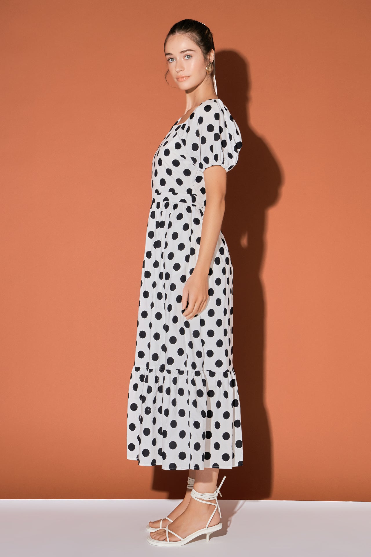 ENGLISH FACTORY - Polka Dot Puff Sleeve Maxi Dress - DRESSES available at Objectrare