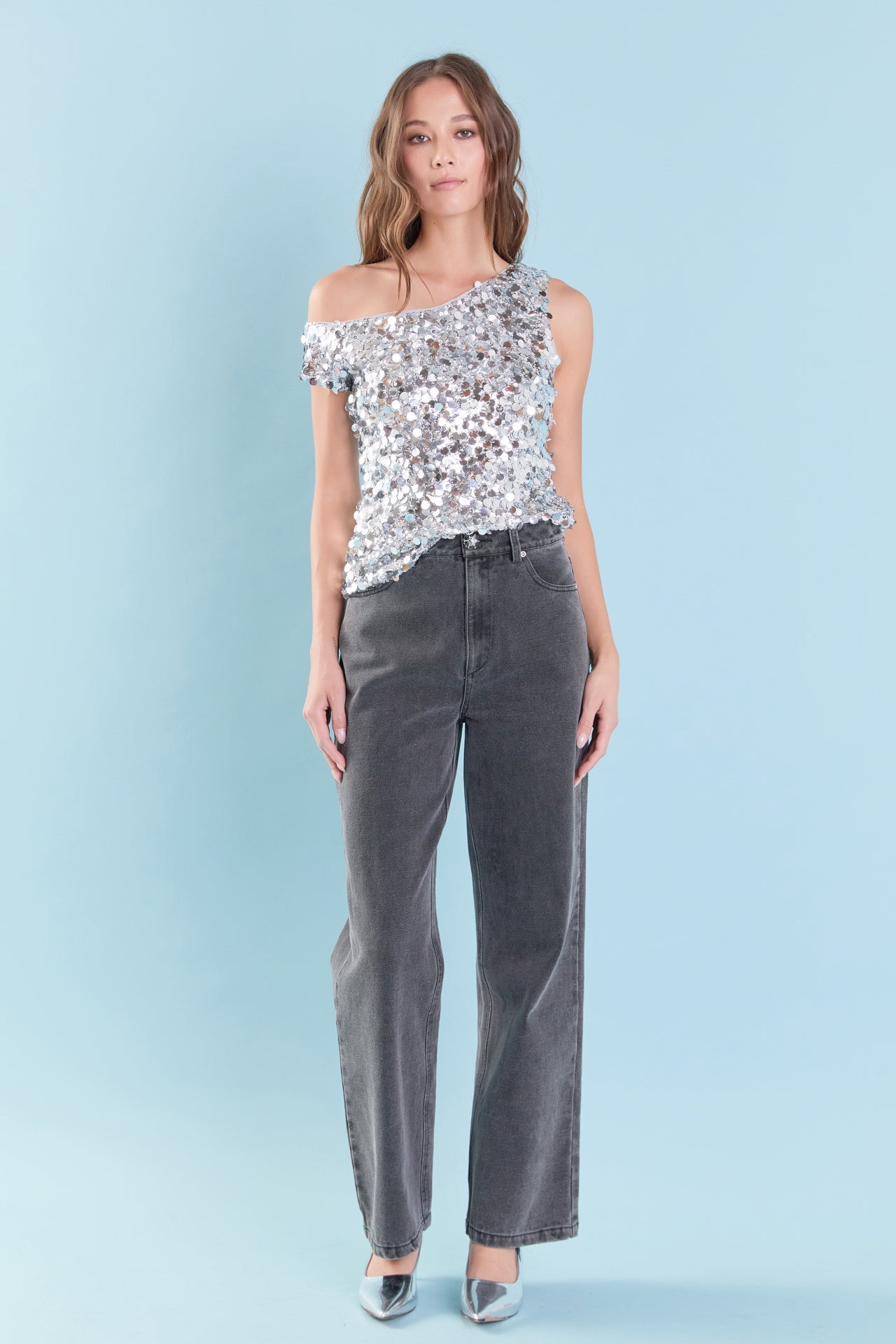 ENDLESS ROSE - Multi Sequins Sleeveless Top - TOPS available at Objectrare
