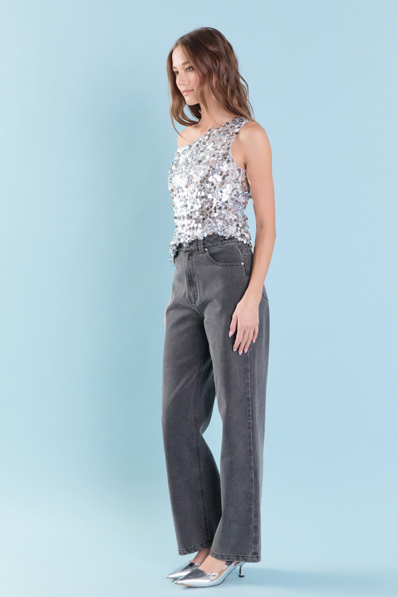 ENDLESS ROSE - Multi Sequins Sleeveless Top - TOPS available at Objectrare