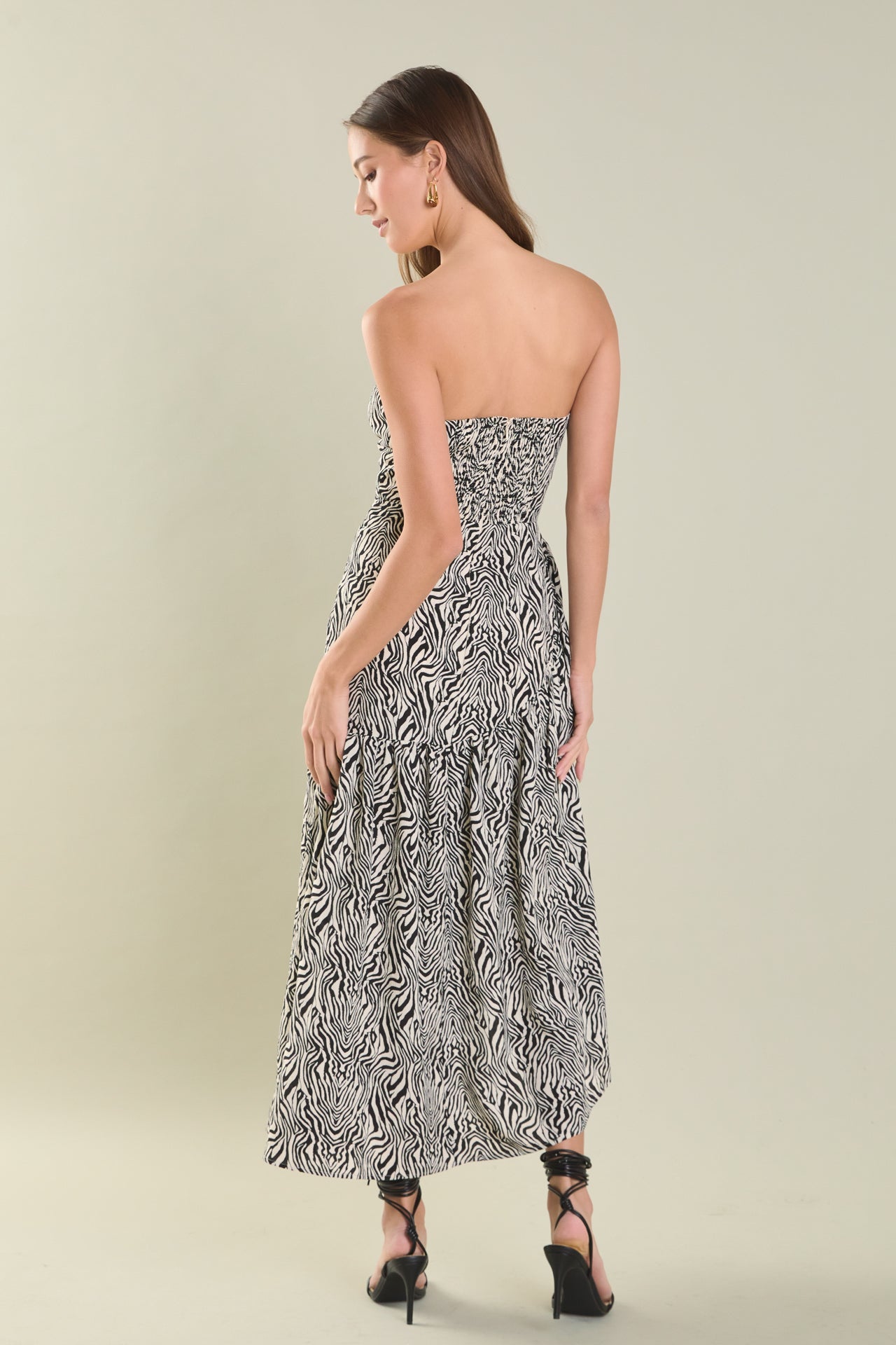 ENDLESS ROSE - Strapless Asymmetrical Maxi Dress - DRESSES available at Objectrare