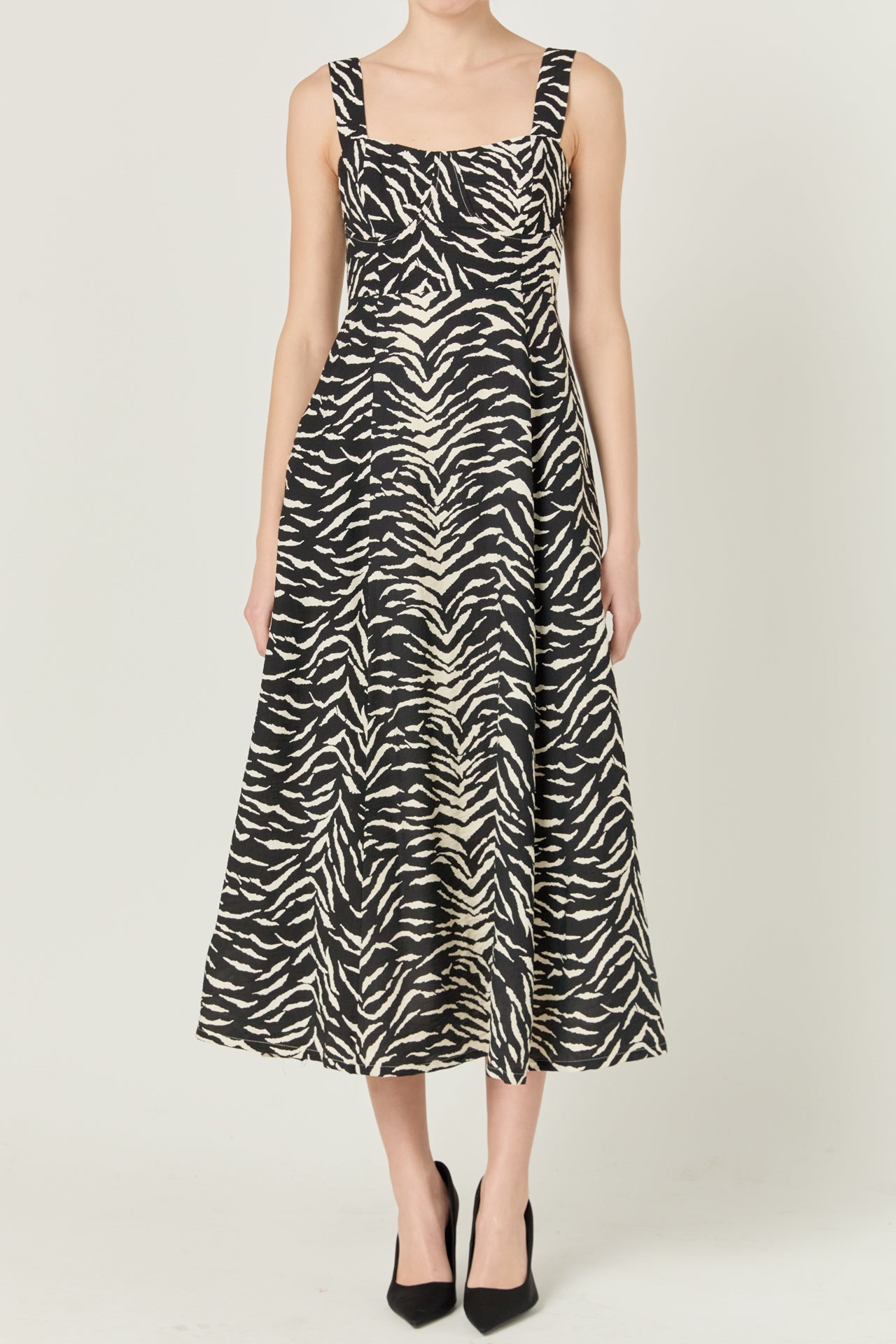 ENDLESS ROSE - Animal Tiger Print Maxi Dress - DRESSES available at Objectrare
