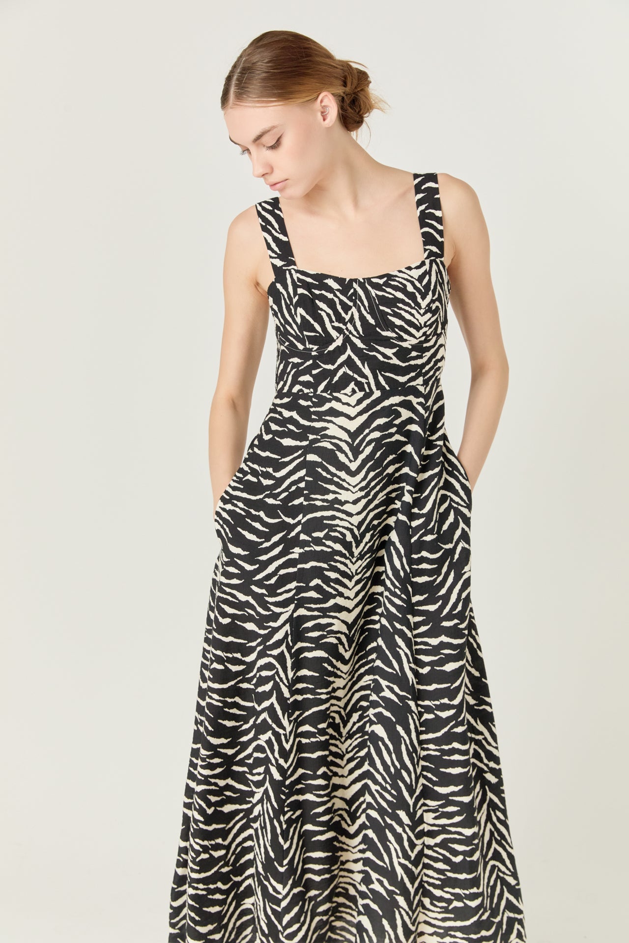 ENDLESS ROSE - Animal Tiger Print Maxi Dress - DRESSES available at Objectrare
