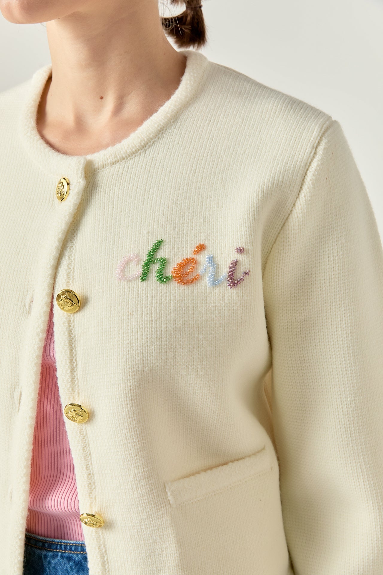ENDLESS ROSE - Cheri Beaded Cardigan - SWEATERS & KNITS available at Objectrare