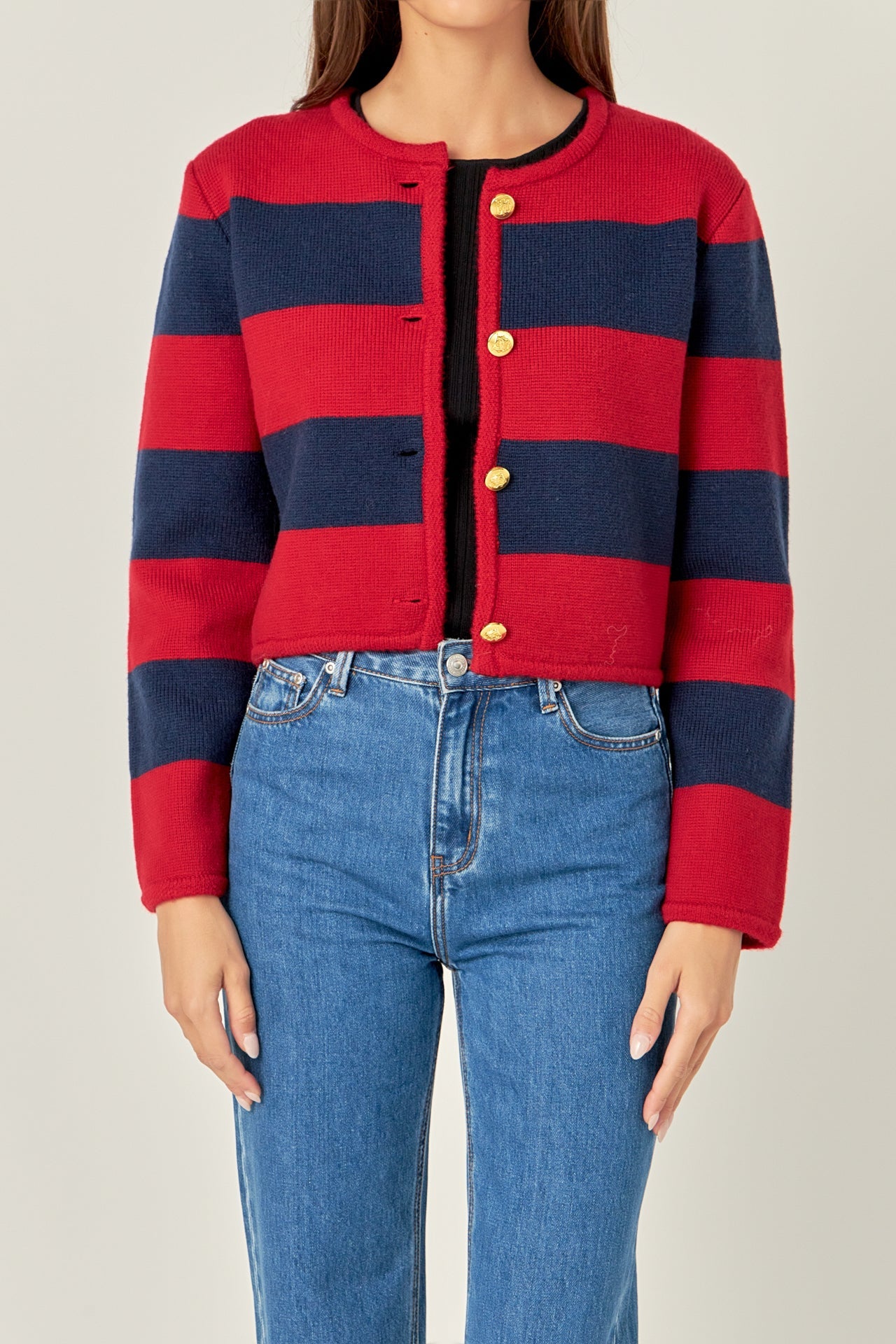 ENGLISH FACTORY - Striped Knit Cardigan - SWEATERS & KNITS available at Objectrare