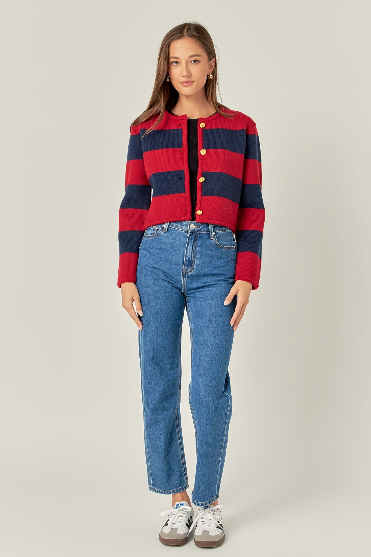 ENGLISH FACTORY - Striped Knit Cardigan - SWEATERS & KNITS available at Objectrare