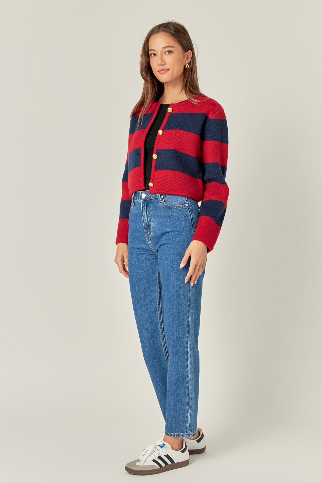 ENGLISH FACTORY - Striped Knit Cardigan - SWEATERS & KNITS available at Objectrare