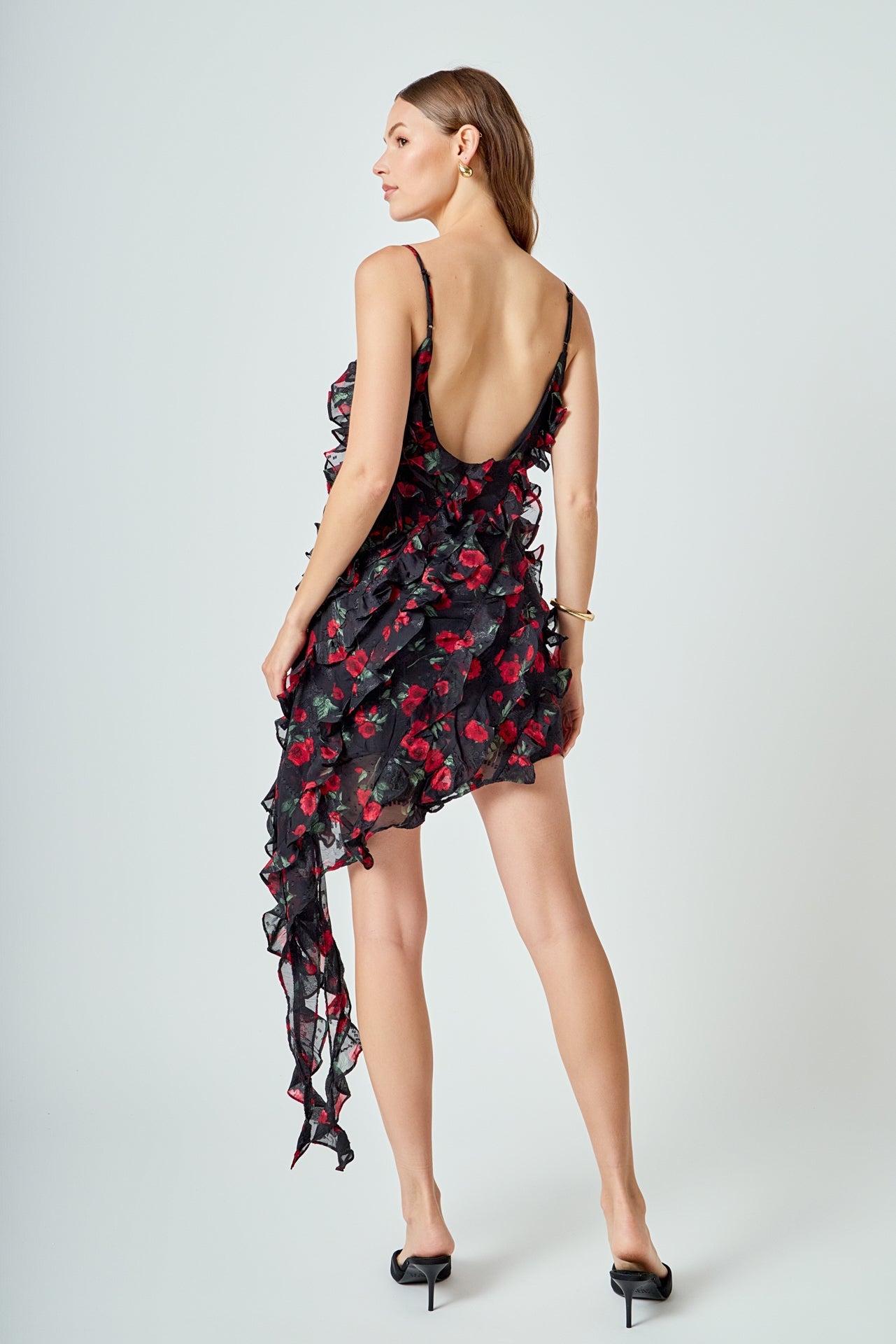 ENDLESS ROSE - Print Ruffled maxi Dress - DRESSES available at Objectrare