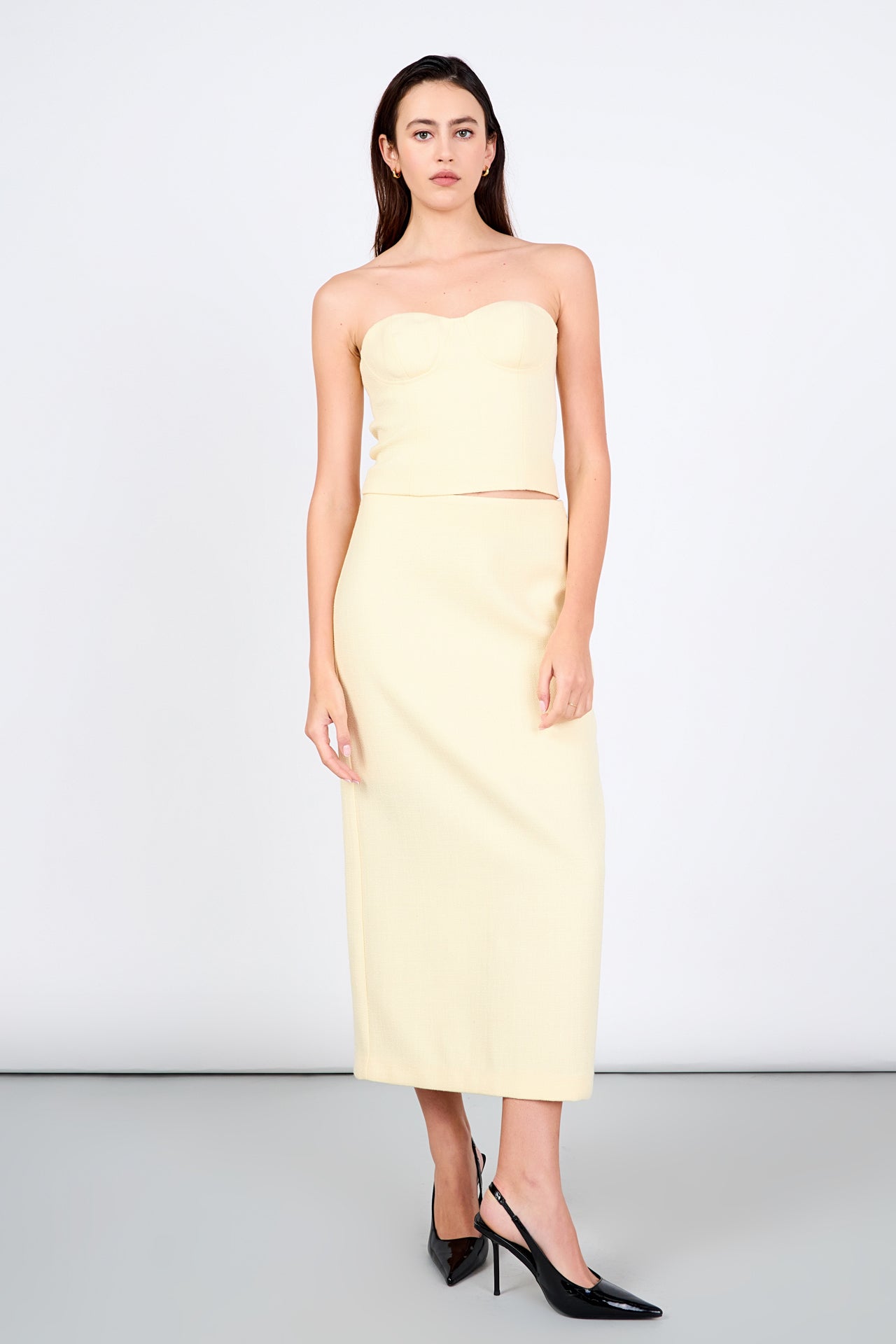 ENDLESS ROSE - Tweed Strapless Top - TOPS available at Objectrare