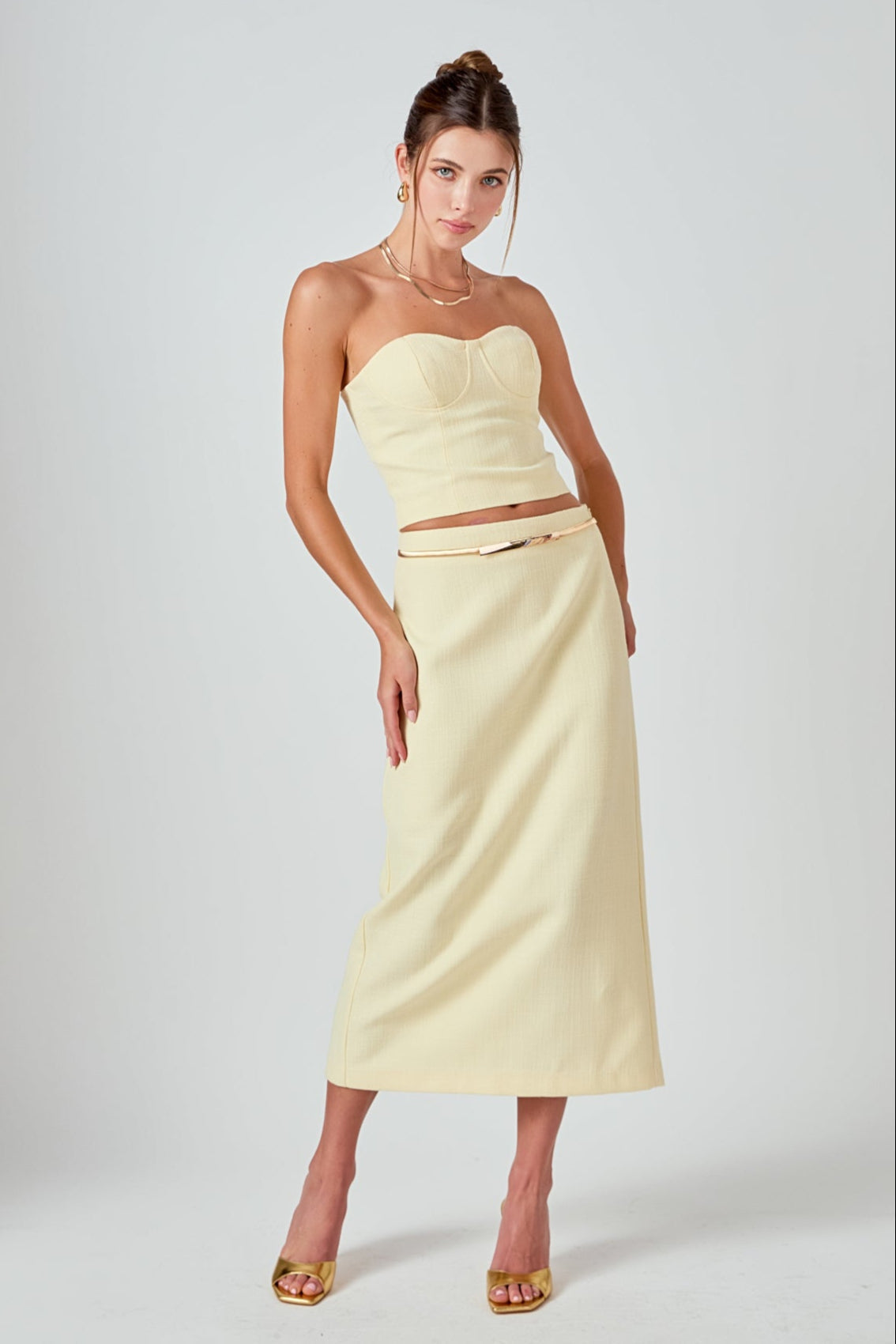 ENDLESS ROSE - Tweed Strapless Top - TOPS available at Objectrare