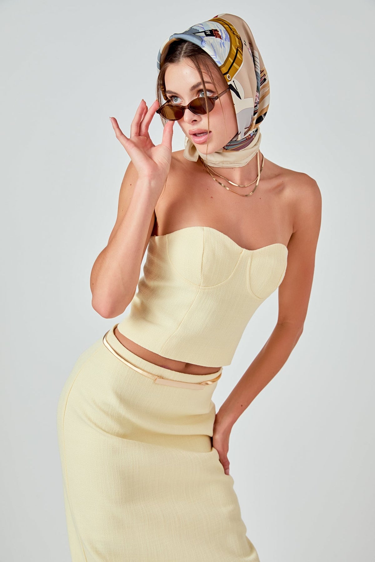 ENDLESS ROSE - Tweed Strapless Top - TOPS available at Objectrare