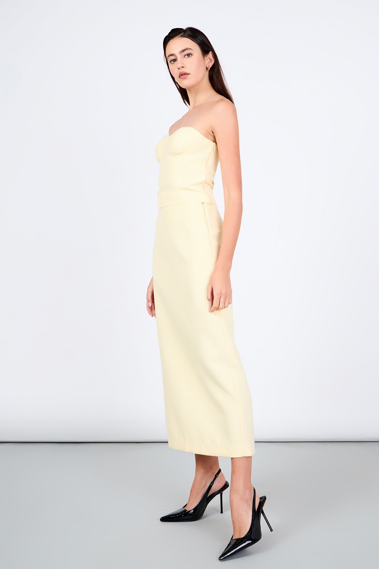 ENDLESS ROSE - Tweed Midi Skirt - SKIRTS available at Objectrare