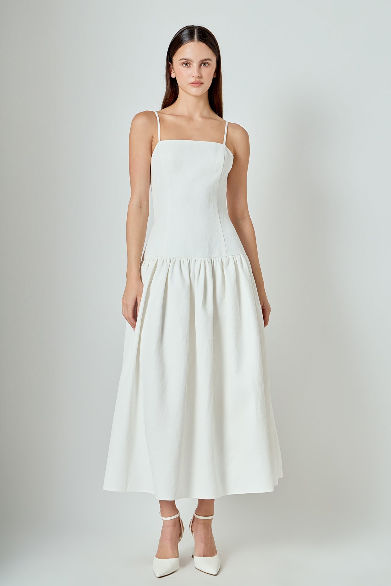 ENDLESS ROSE - Linen Drop Waist Maxi Dress - DRESSES available at Objectrare