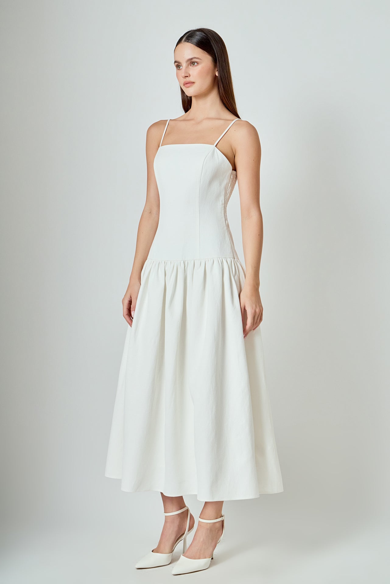 ENDLESS ROSE - Linen Drop Waist Maxi Dress - DRESSES available at Objectrare