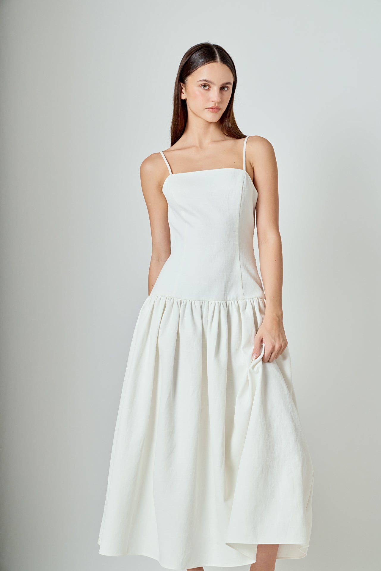 ENDLESS ROSE - Linen Drop Waist Maxi Dress - DRESSES available at Objectrare