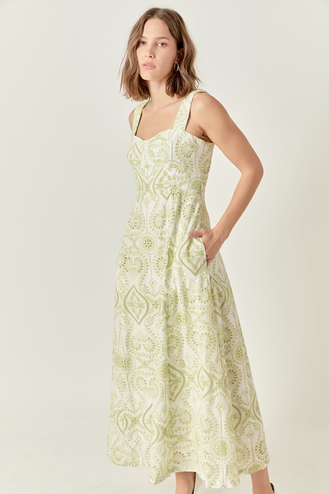 ENDLESS ROSE - Eyelet Maxi Dress - DRESSES available at Objectrare
