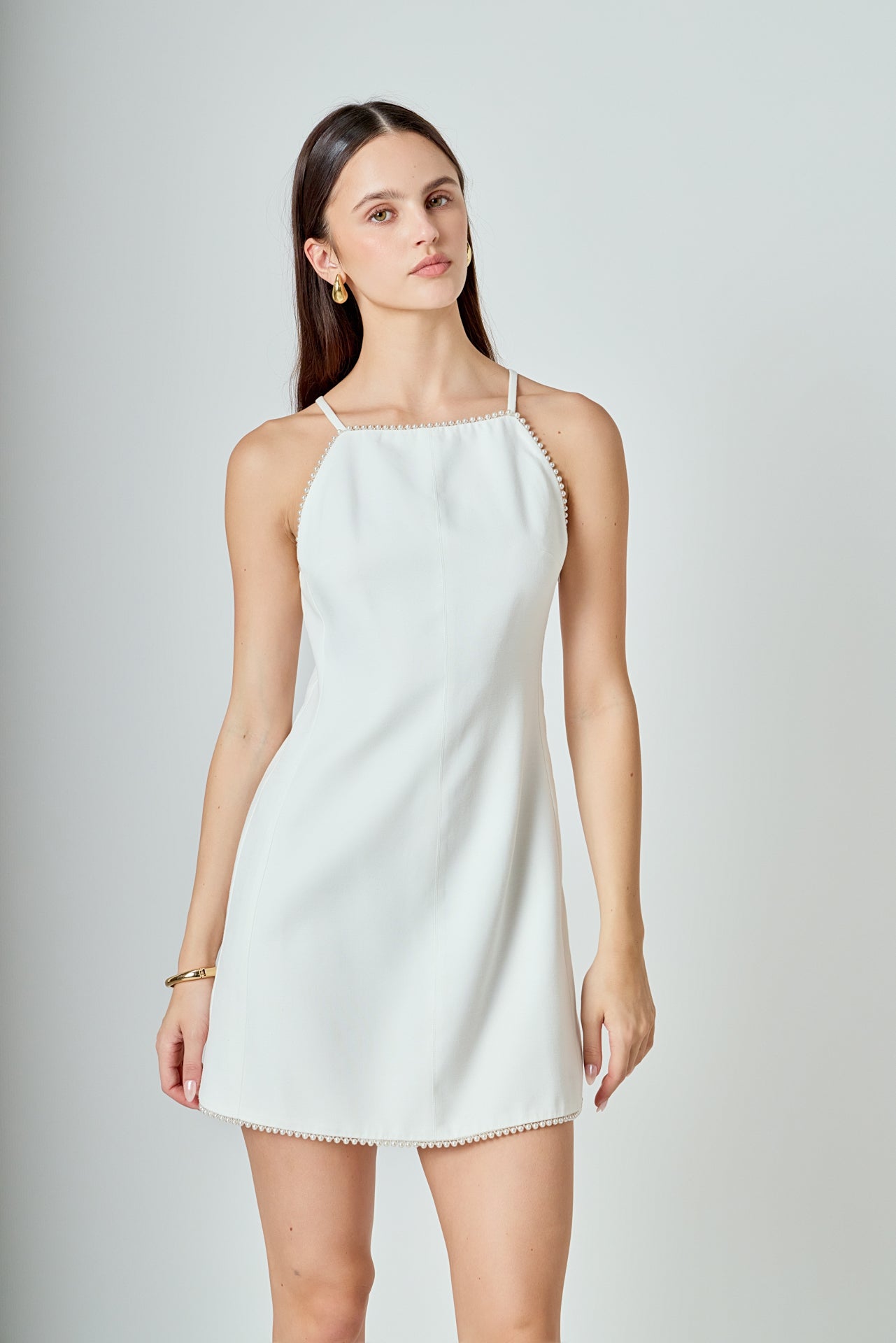 ENDLESS ROSE - Pearl Trimmed Midi Dress - DRESSES available at Objectrare