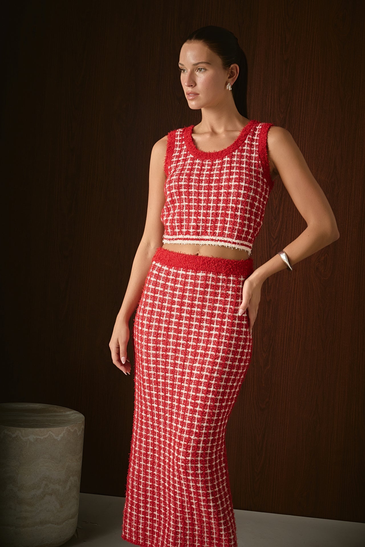 ENDLESS ROSE - Check Maxi Skirt - SKIRTS available at Objectrare