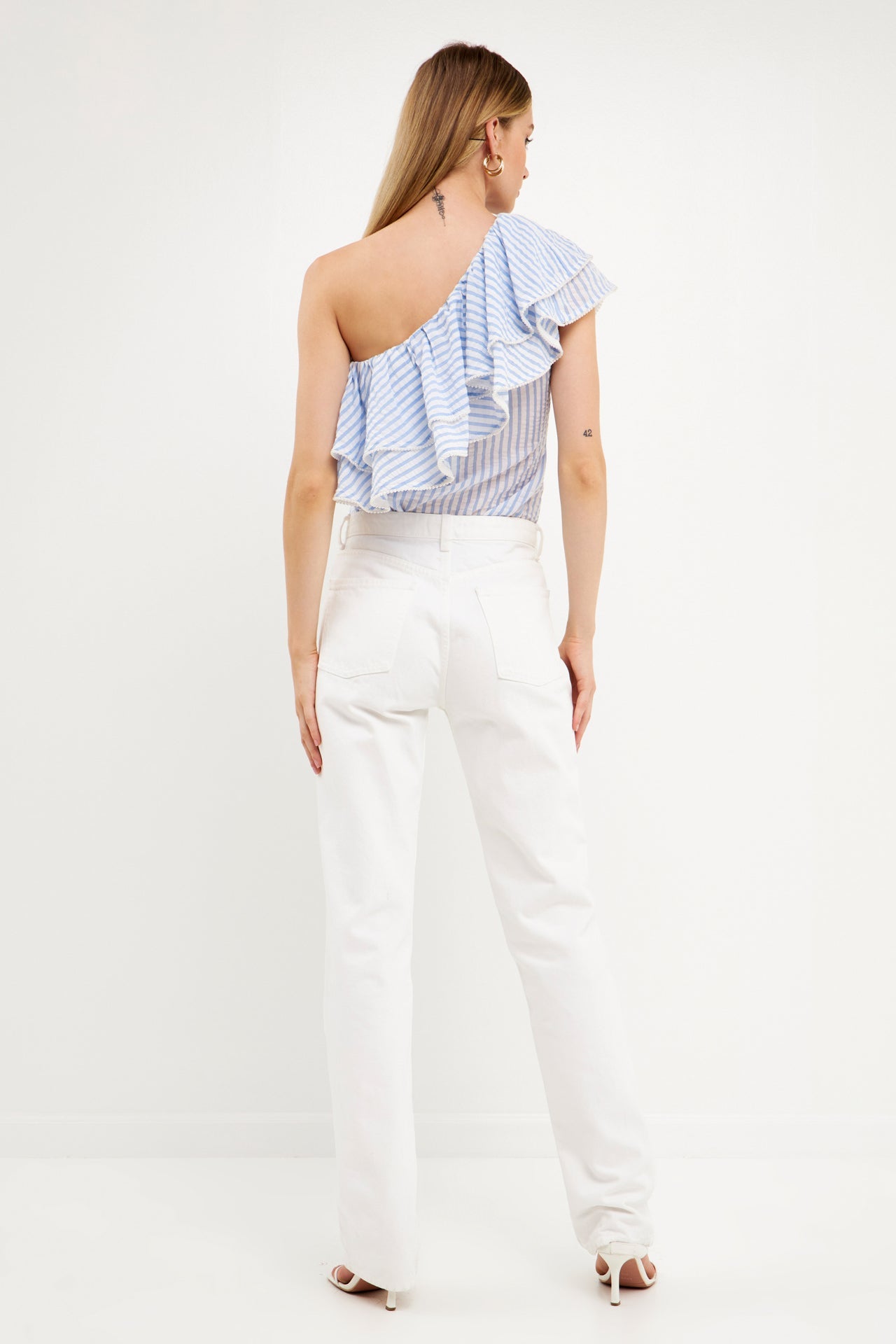 ENDLESS ROSE - One Shoulder Stripe Top - TOPS available at Objectrare