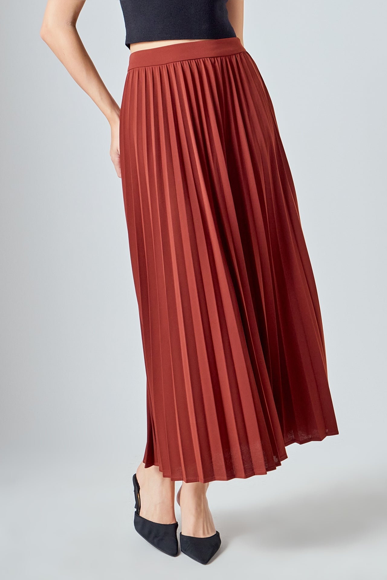 ENDLESS ROSE - Pleated Maxi Skirt - SKIRTS available at Objectrare